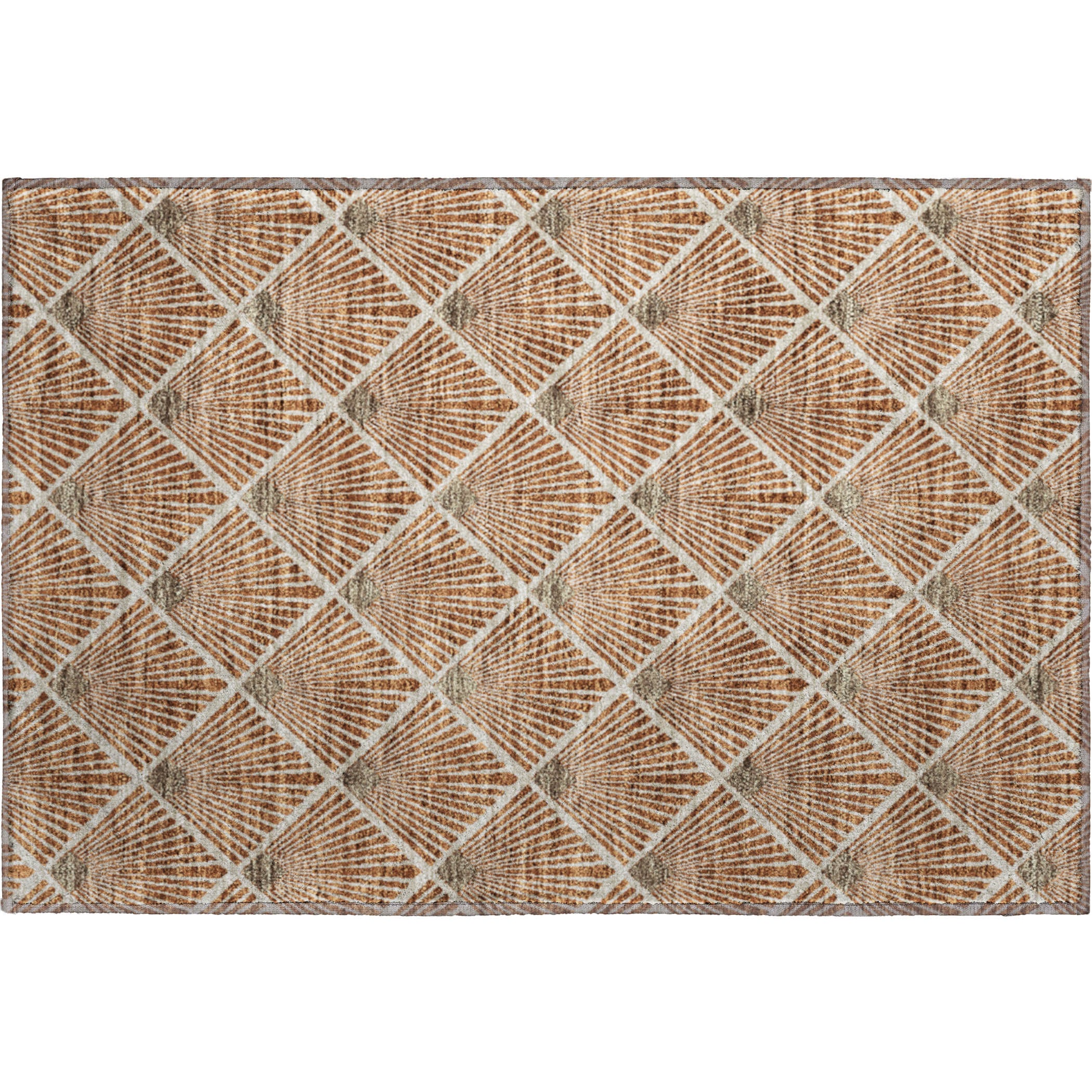 Kotor Machine Washable Transitional Paprika Orange Rug 1'8" x 2'6" #shape_Rectangle