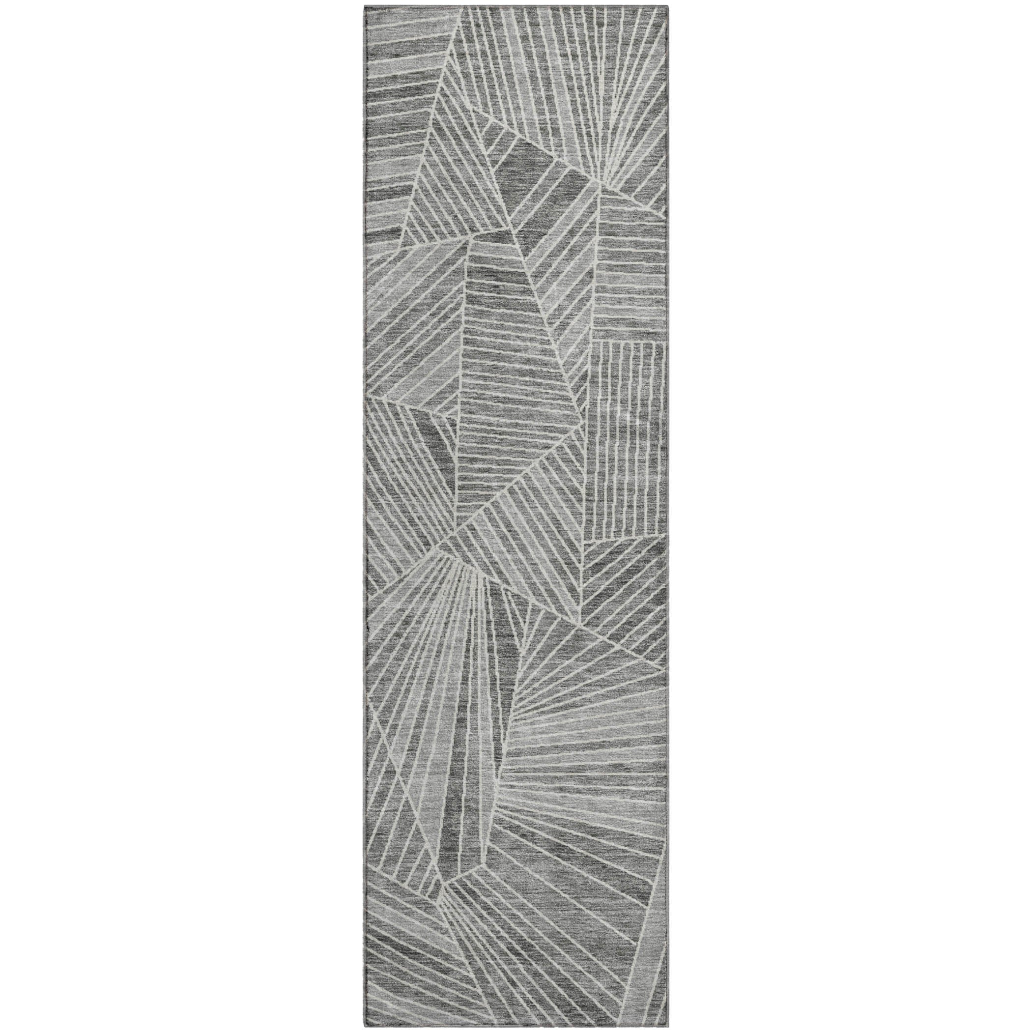 Siena Machine Washable Transitional Gray Rug 2'3" x 7'6" #shape_Runner