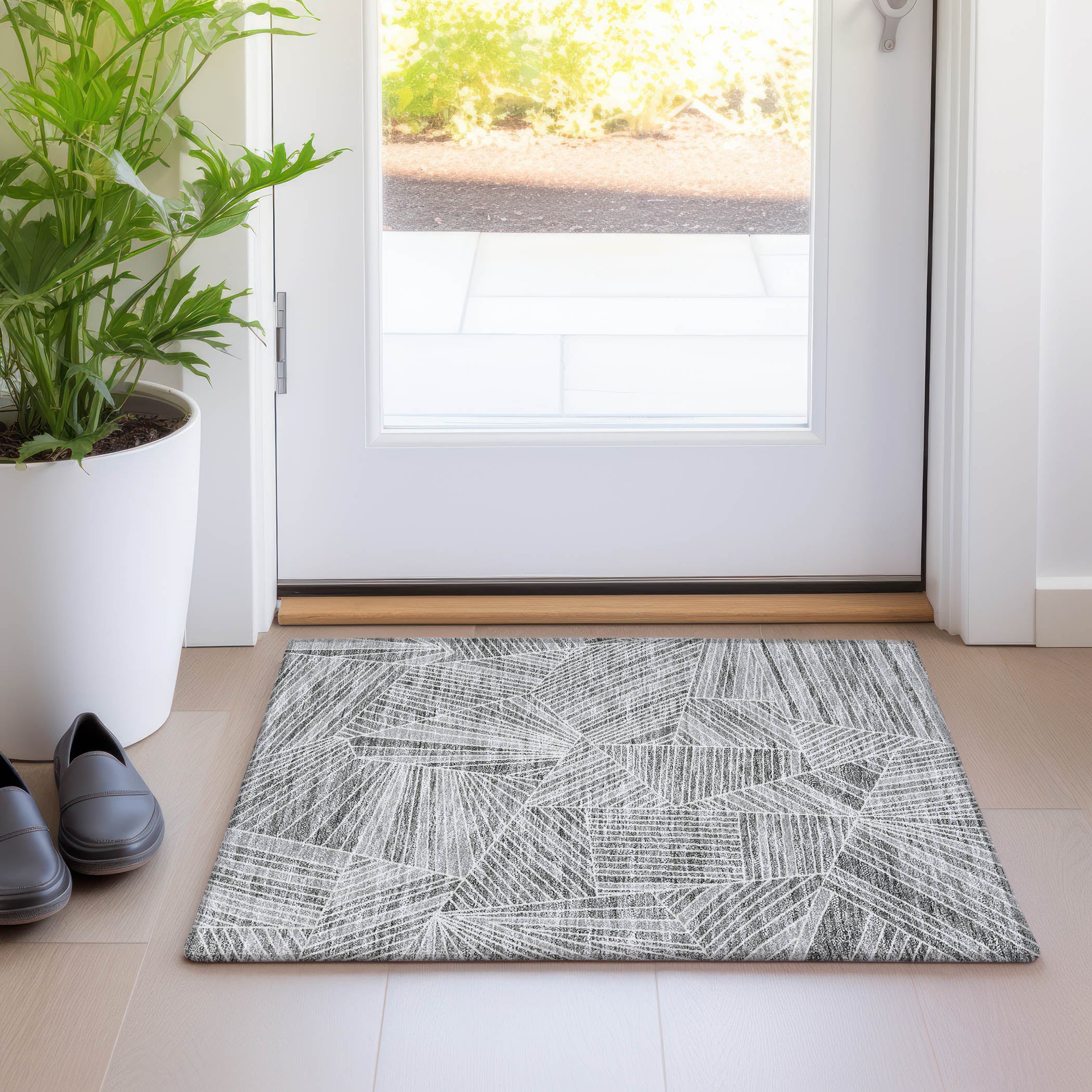 Siena Machine Washable Transitional Gray Rug 1'8" x 2'6" #shape_Rectangle