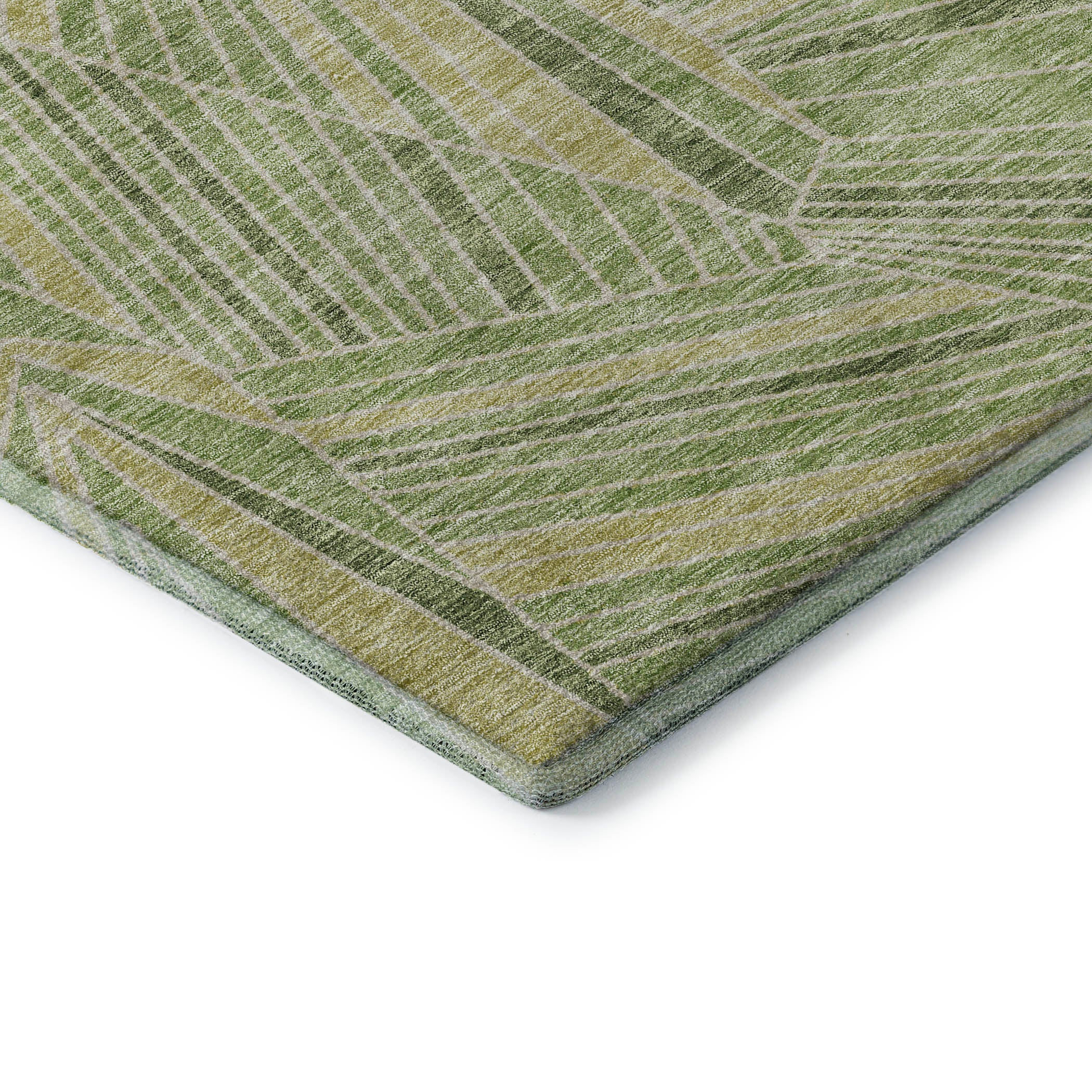 Siena Machine Washable Transitional Green Rug 1'8" x 2'6" #shape_Rectangle