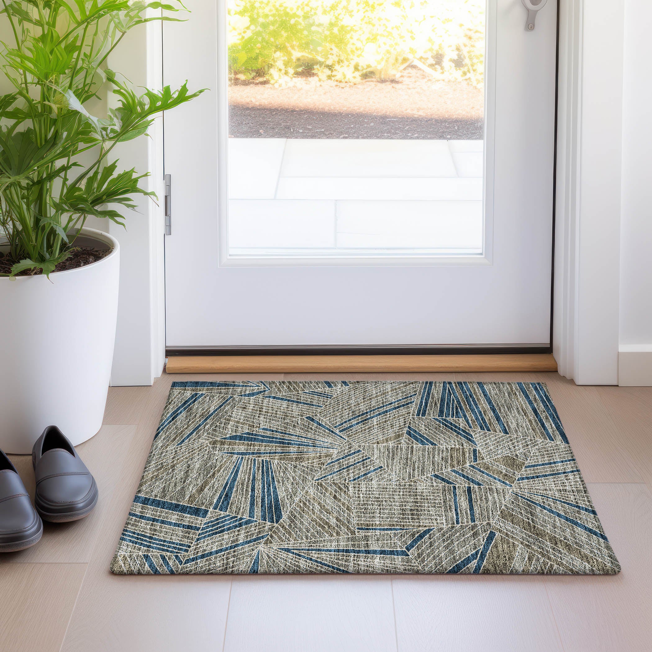 Siena Machine Washable Transitional Taupe Brown Rug 1'8" x 2'6" #shape_Rectangle