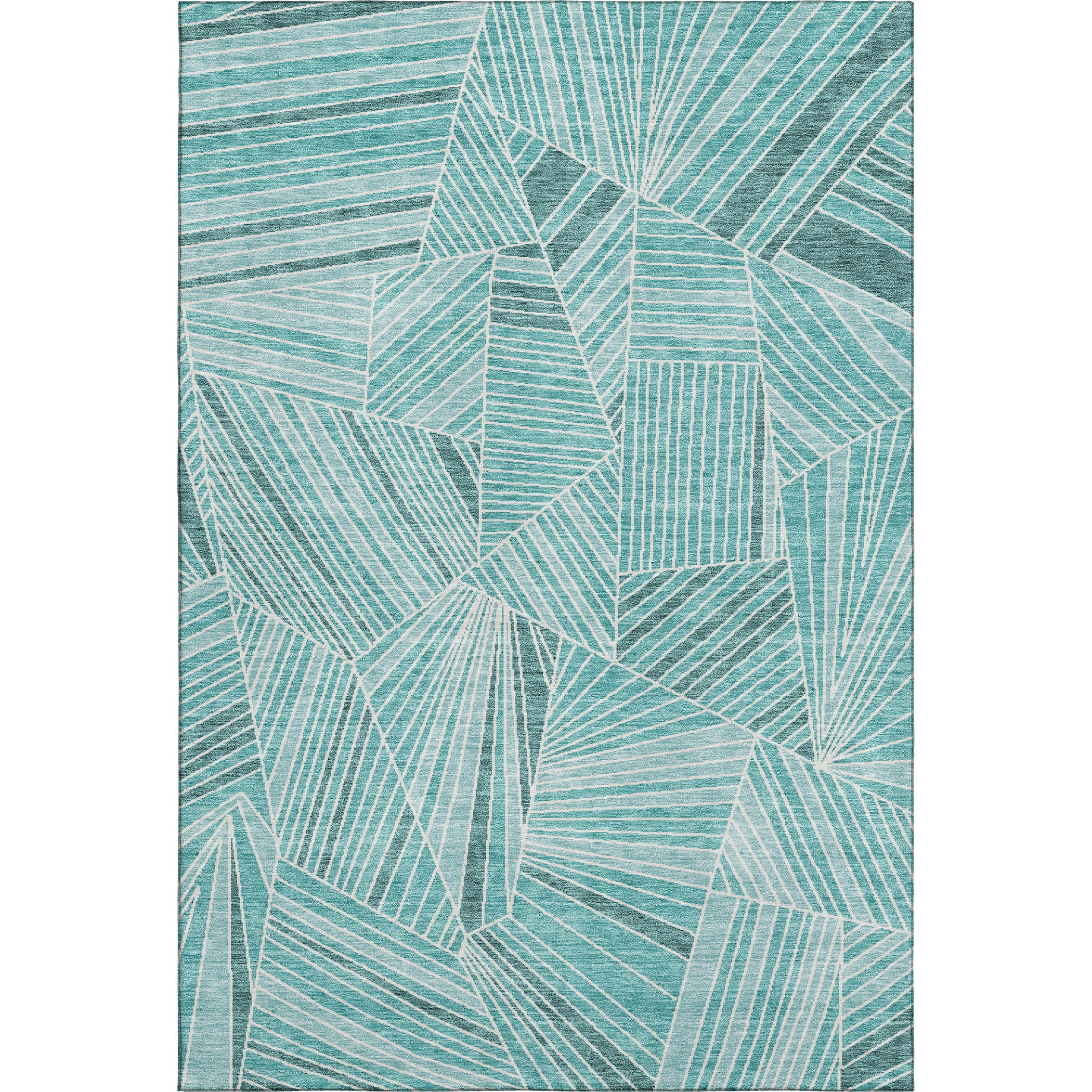 Siena Machine Washable Transitional Teal Rug 2'6" x 3'10" #shape_Rectangle