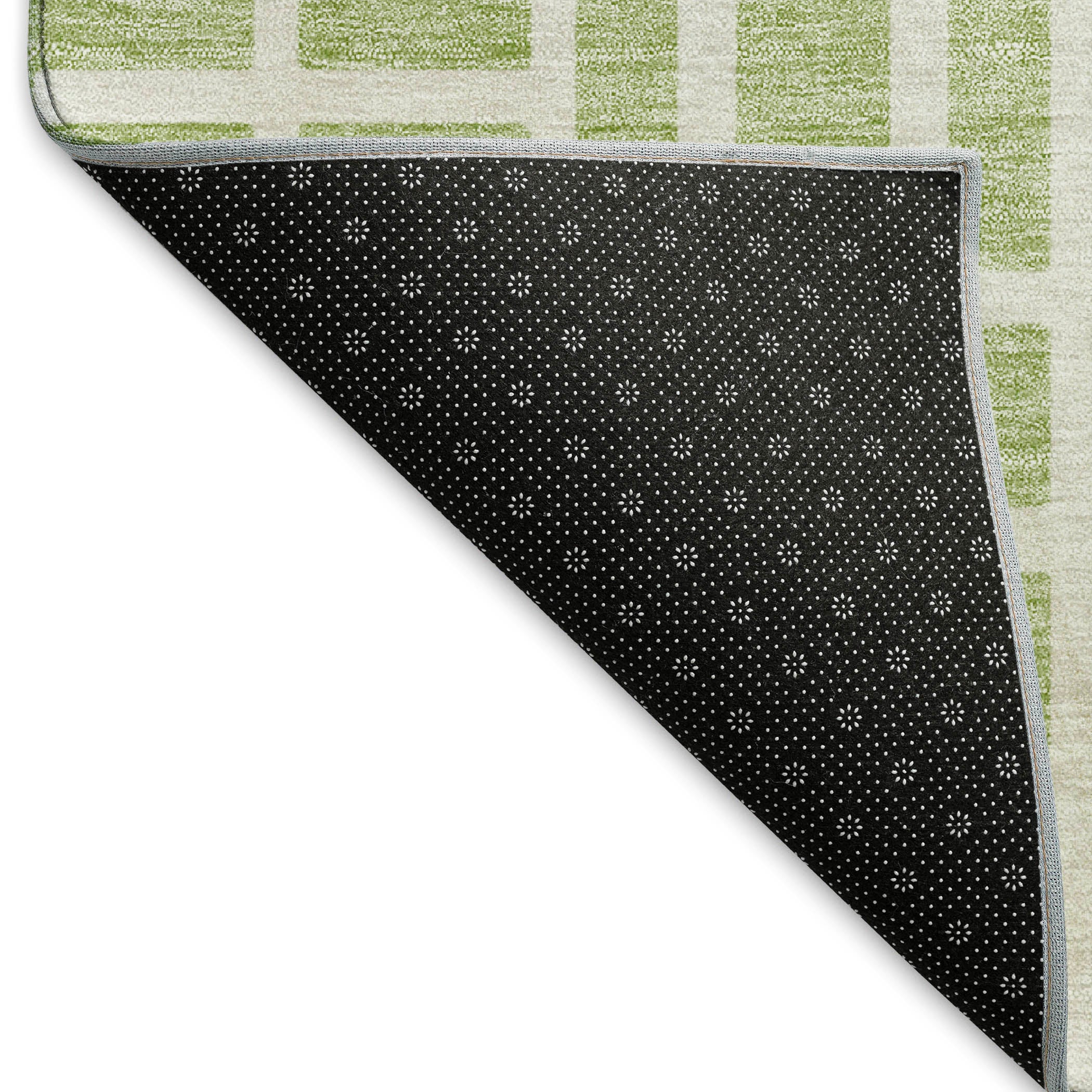 Seoul Machine Washable Transitional Aloe Green Rug 1'8" x 2'6" #shape_Rectangle
