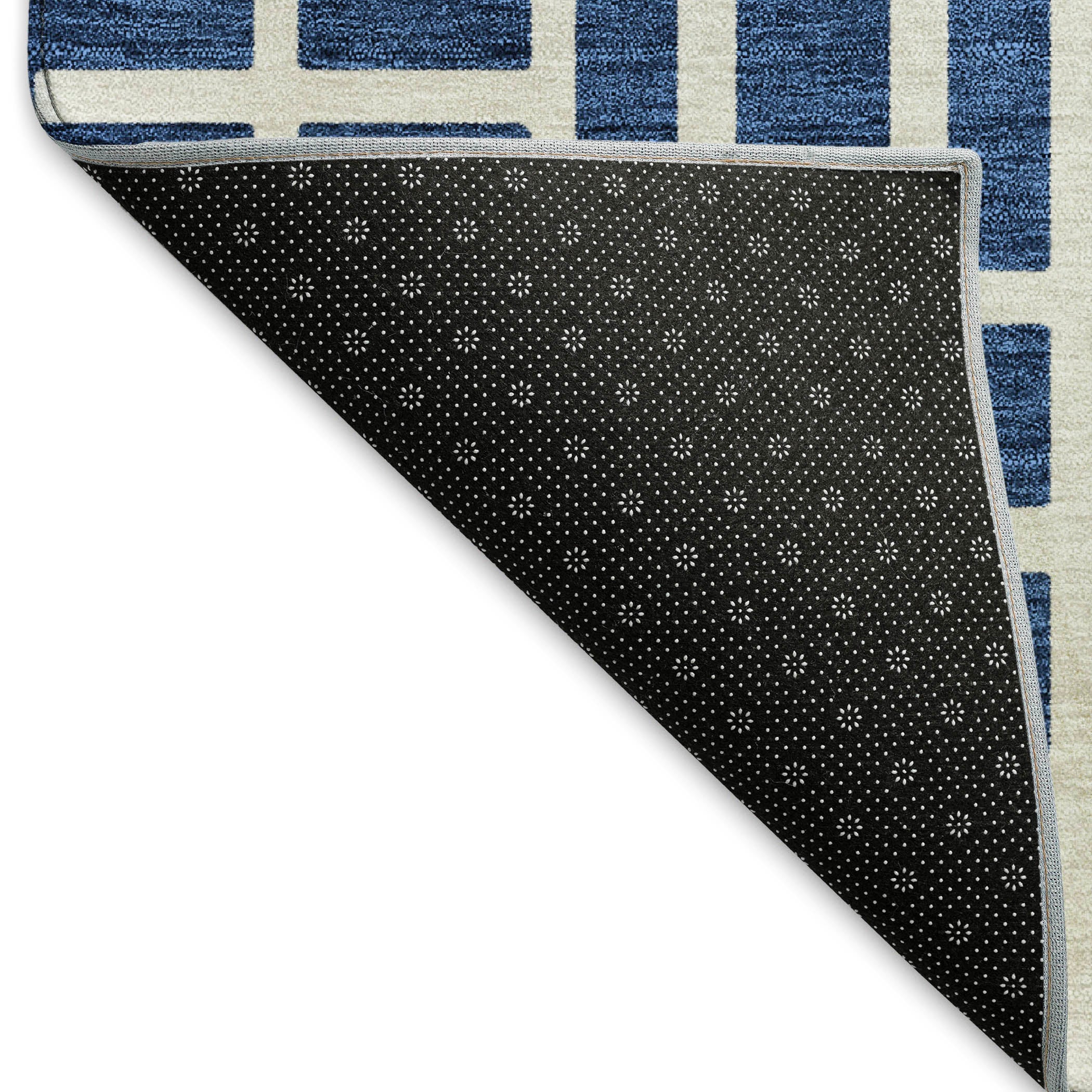 Seoul Machine Washable Transitional Navy Blue Rug 1'8" x 2'6" #shape_Rectangle