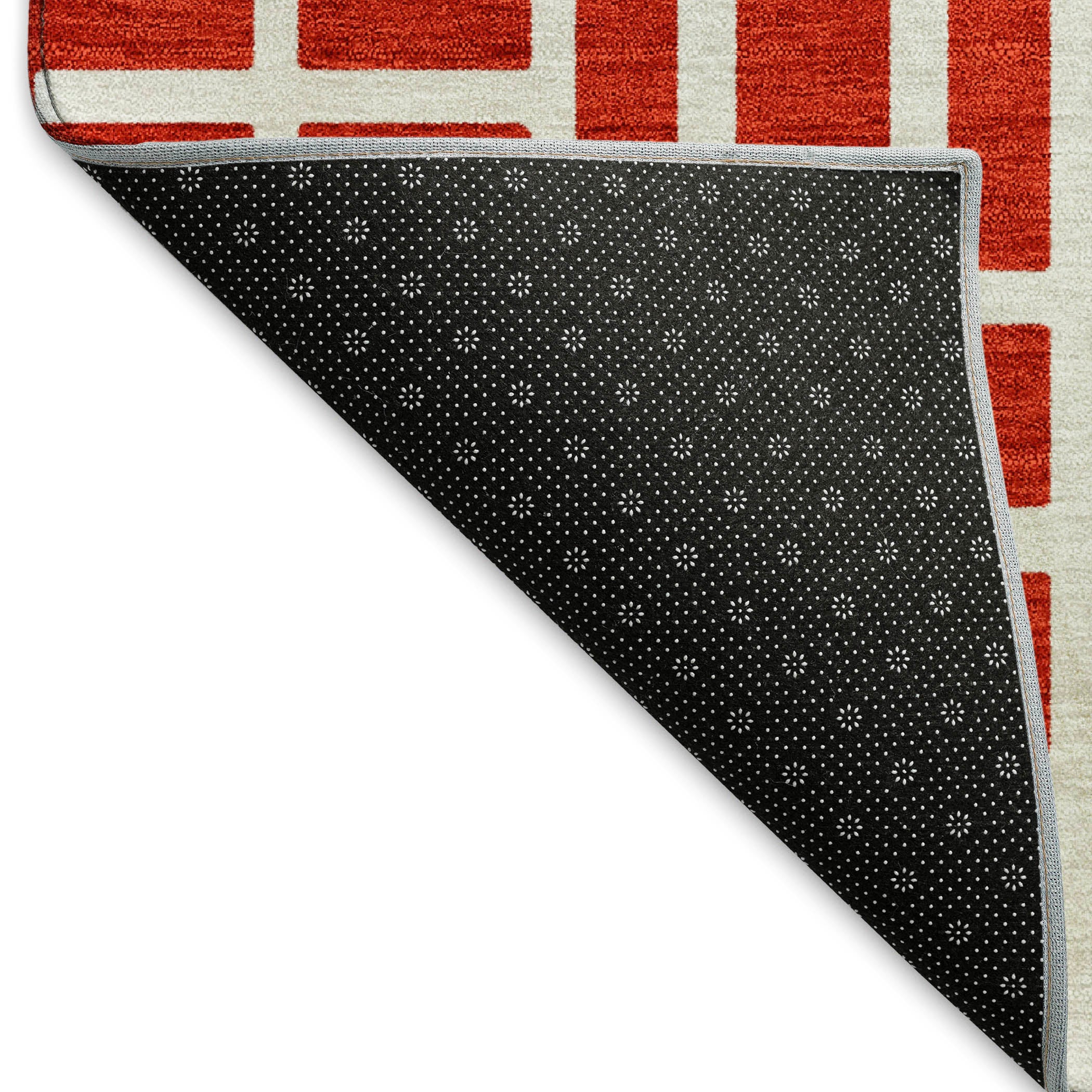 Seoul Machine Washable Transitional Red Rug 1'8" x 2'6" #shape_Rectangle