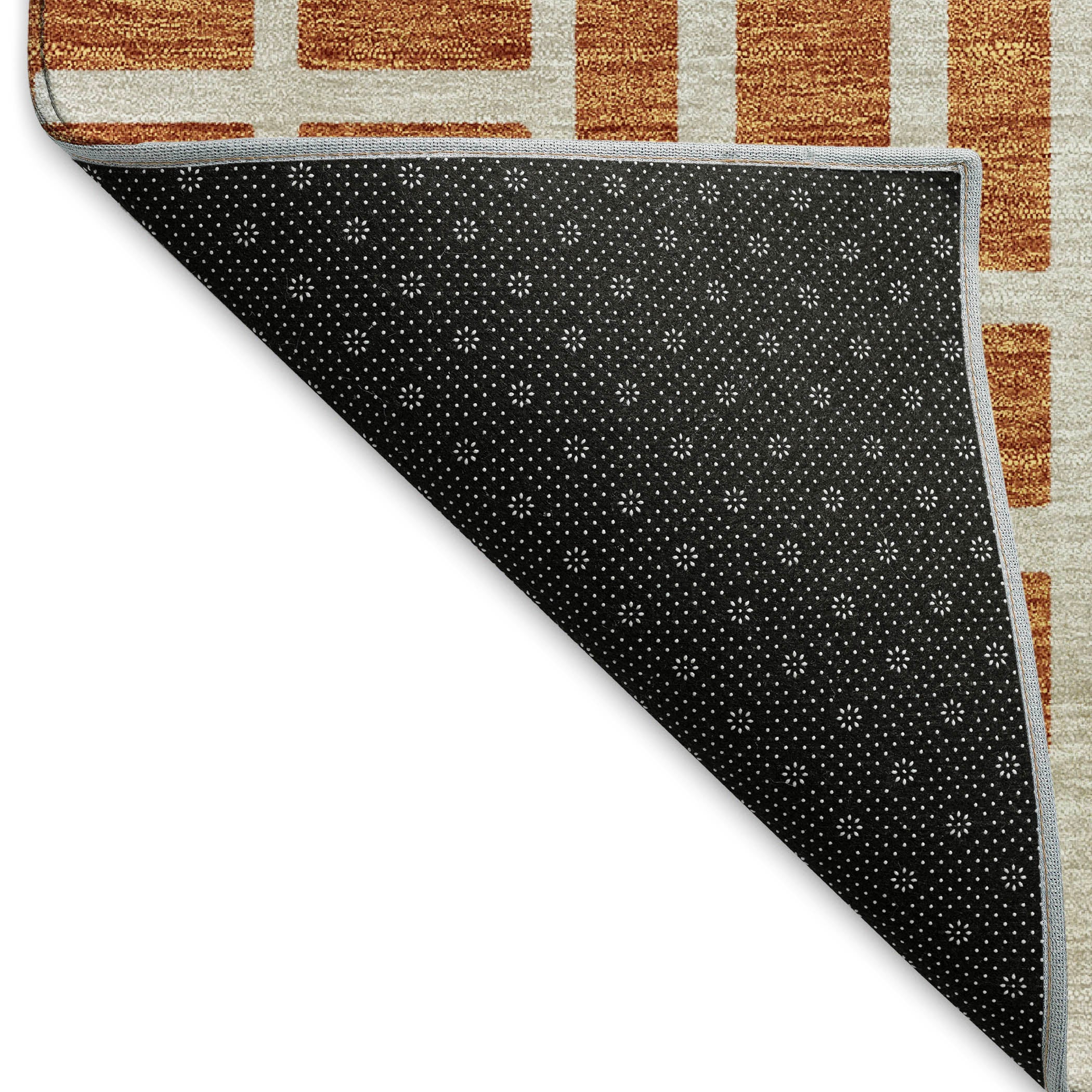 Seoul Machine Washable Transitional Terracotta Orange Rug 1'8" x 2'6" #shape_Rectangle