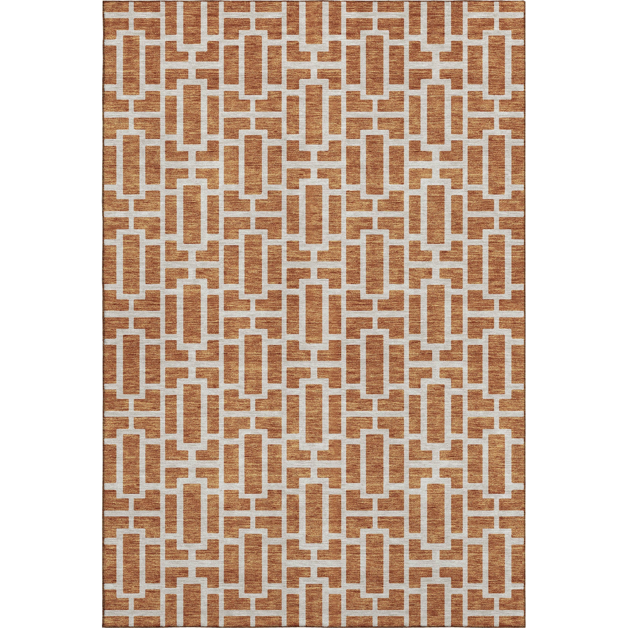 Seoul Machine Washable Transitional Terracotta Orange Rug 2'6" x 3'10" #shape_Rectangle