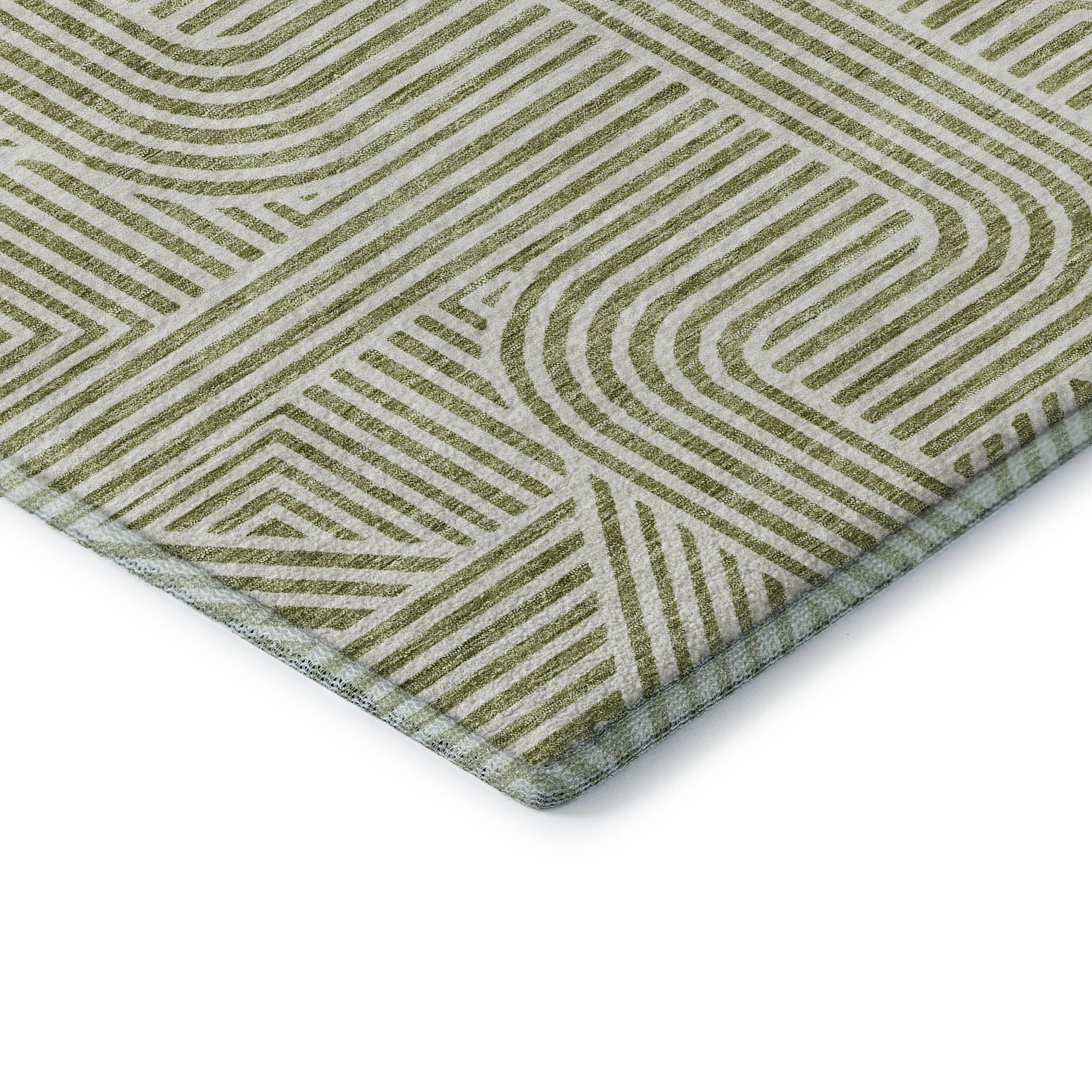 Prague Machine Washable Transitional Aloe Green Rug 1'8" x 2'6" #shape_Rectangle