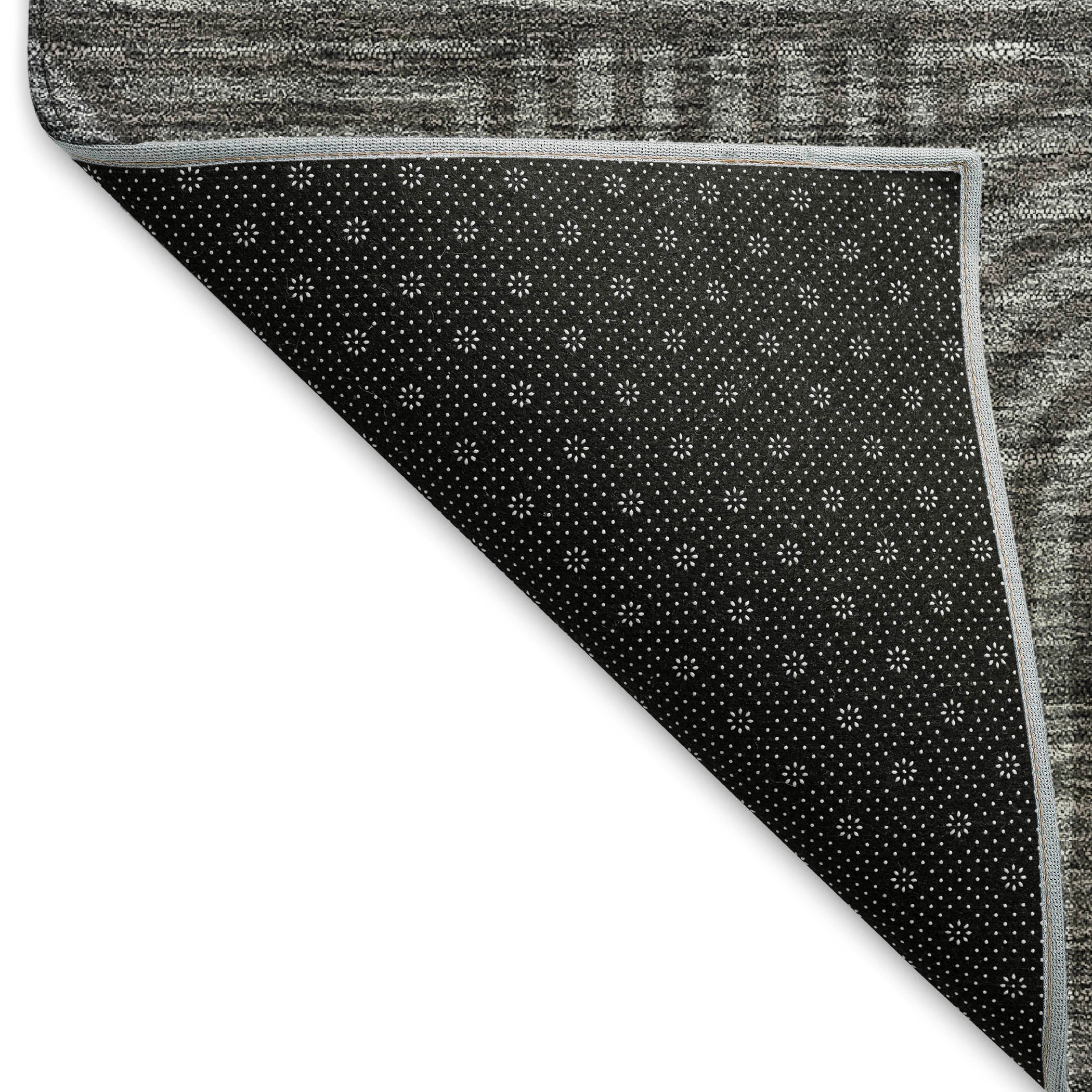 Prague Machine Washable Transitional Charcoal Gray Rug 1'8" x 2'6" #shape_Rectangle