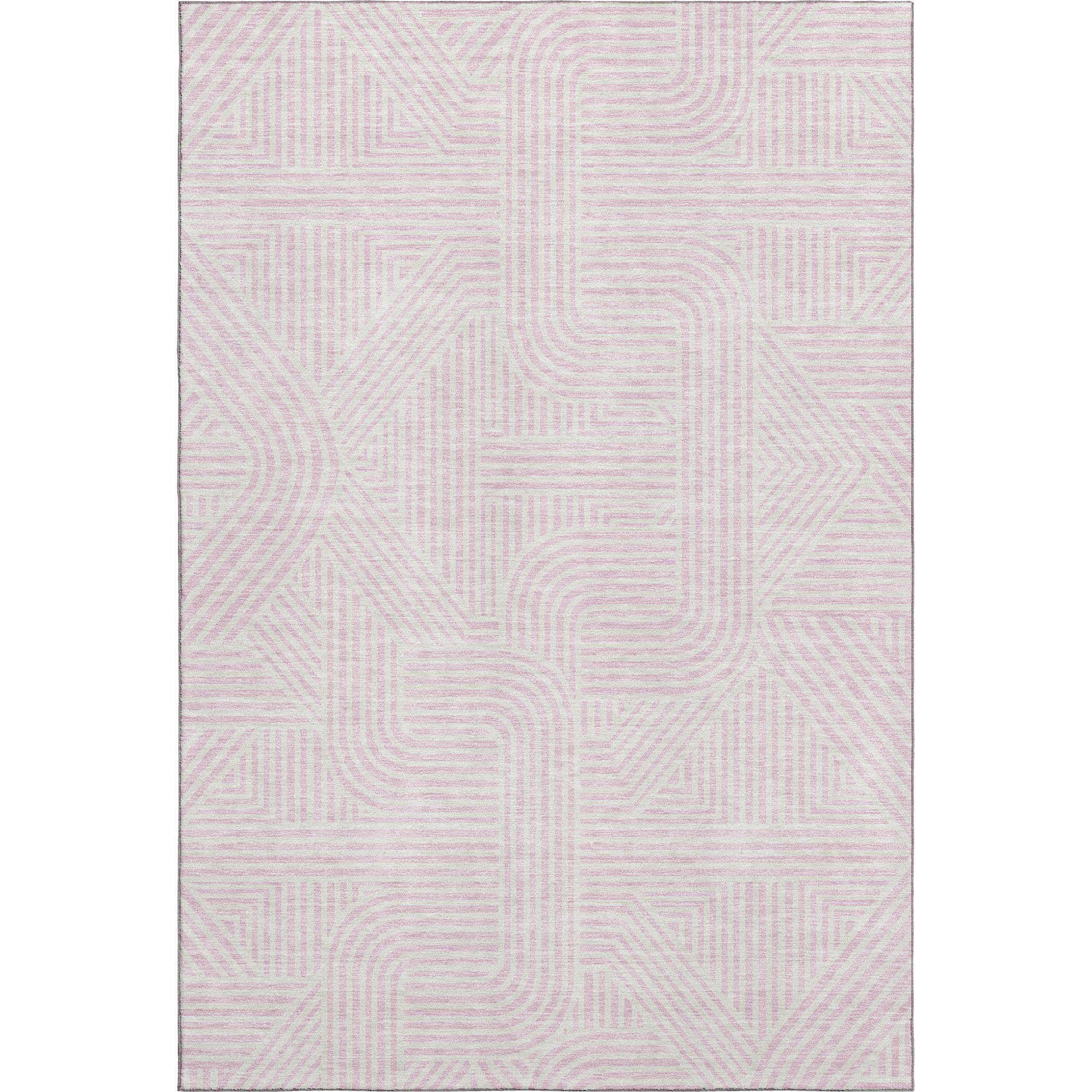 Prague Machine Washable Transitional Pink Rug 2'6" x 3'10" #shape_Rectangle