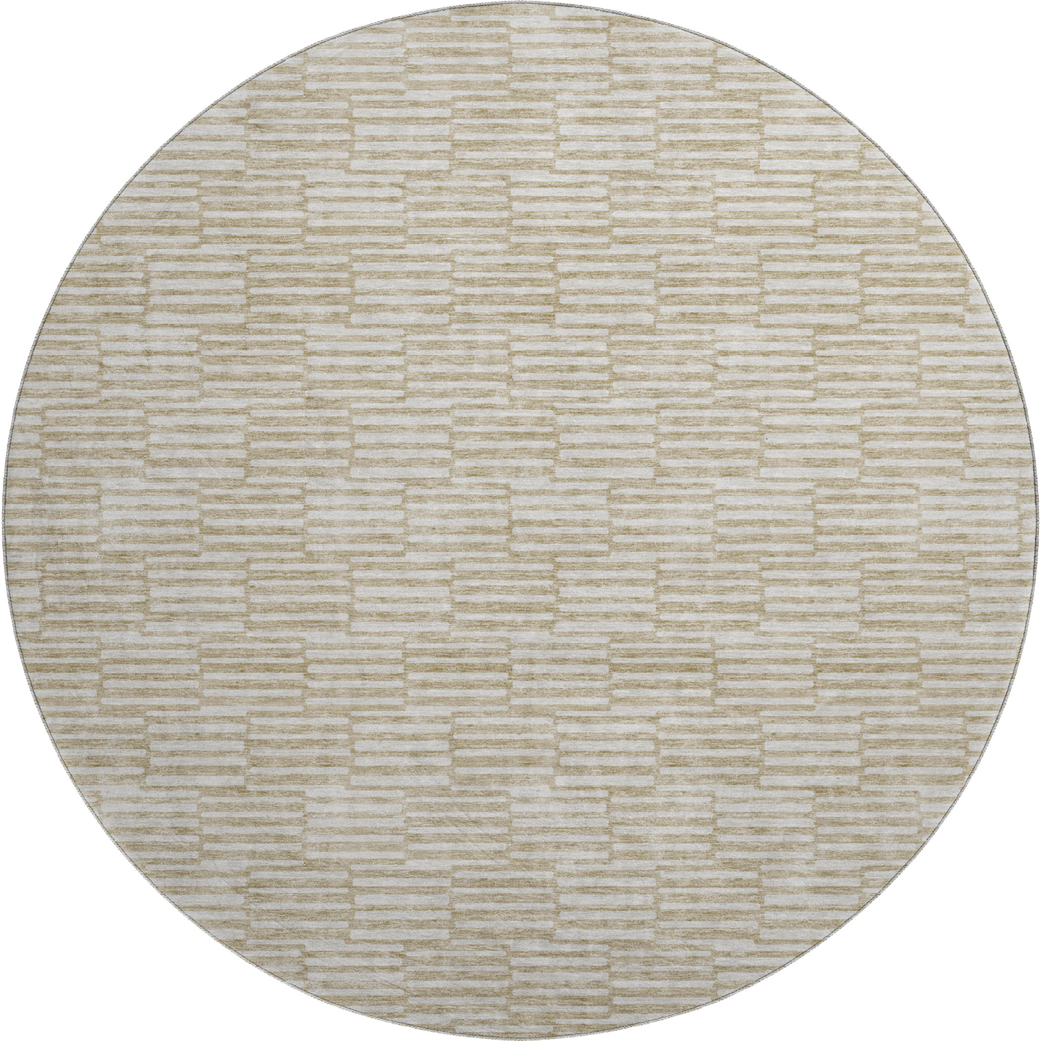 Vienna Machine Washable Transitional Beige Brown Rug 8' x 8' #shape_Round