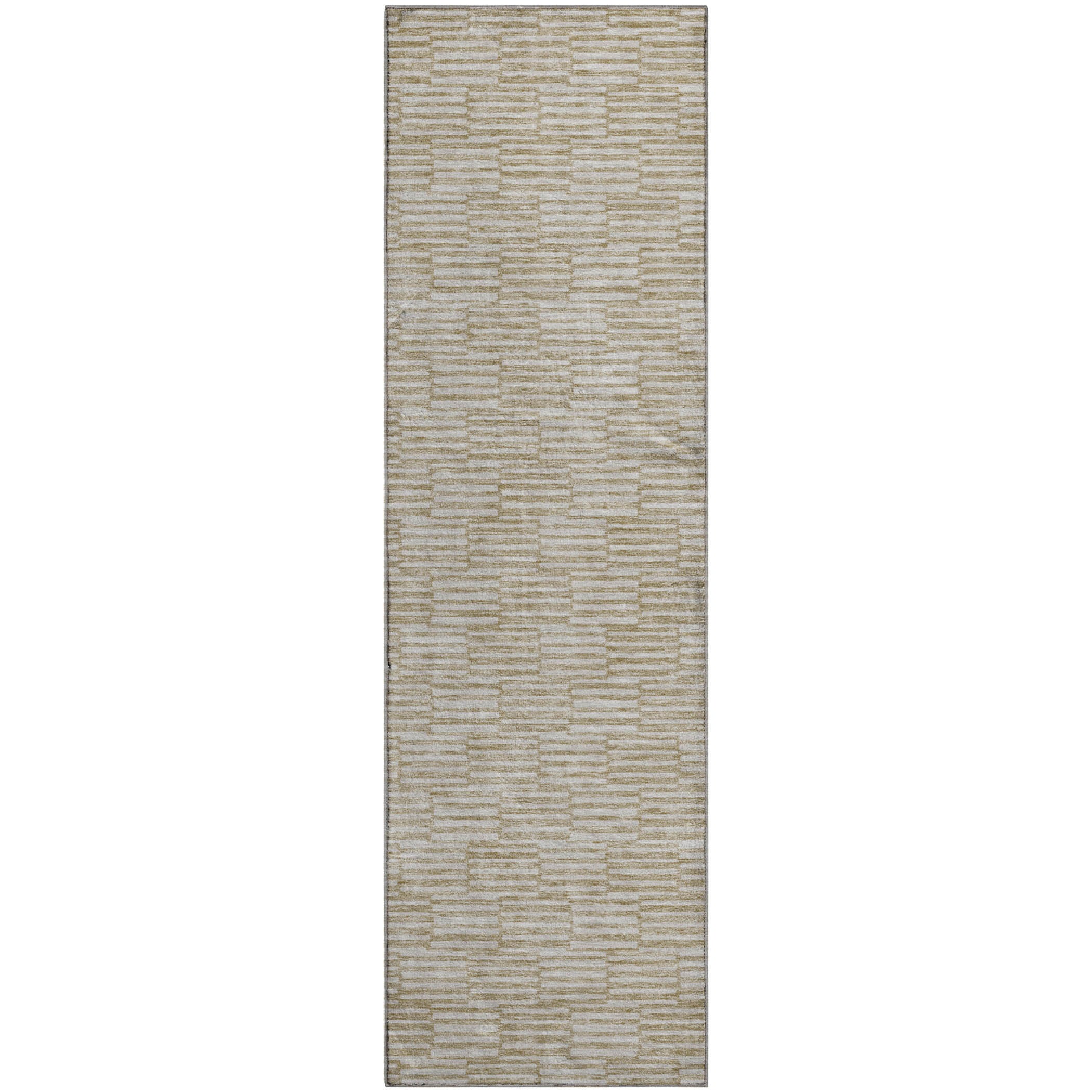 Vienna Machine Washable Transitional Beige Brown Rug 2'3" x 7'6" #shape_Runner