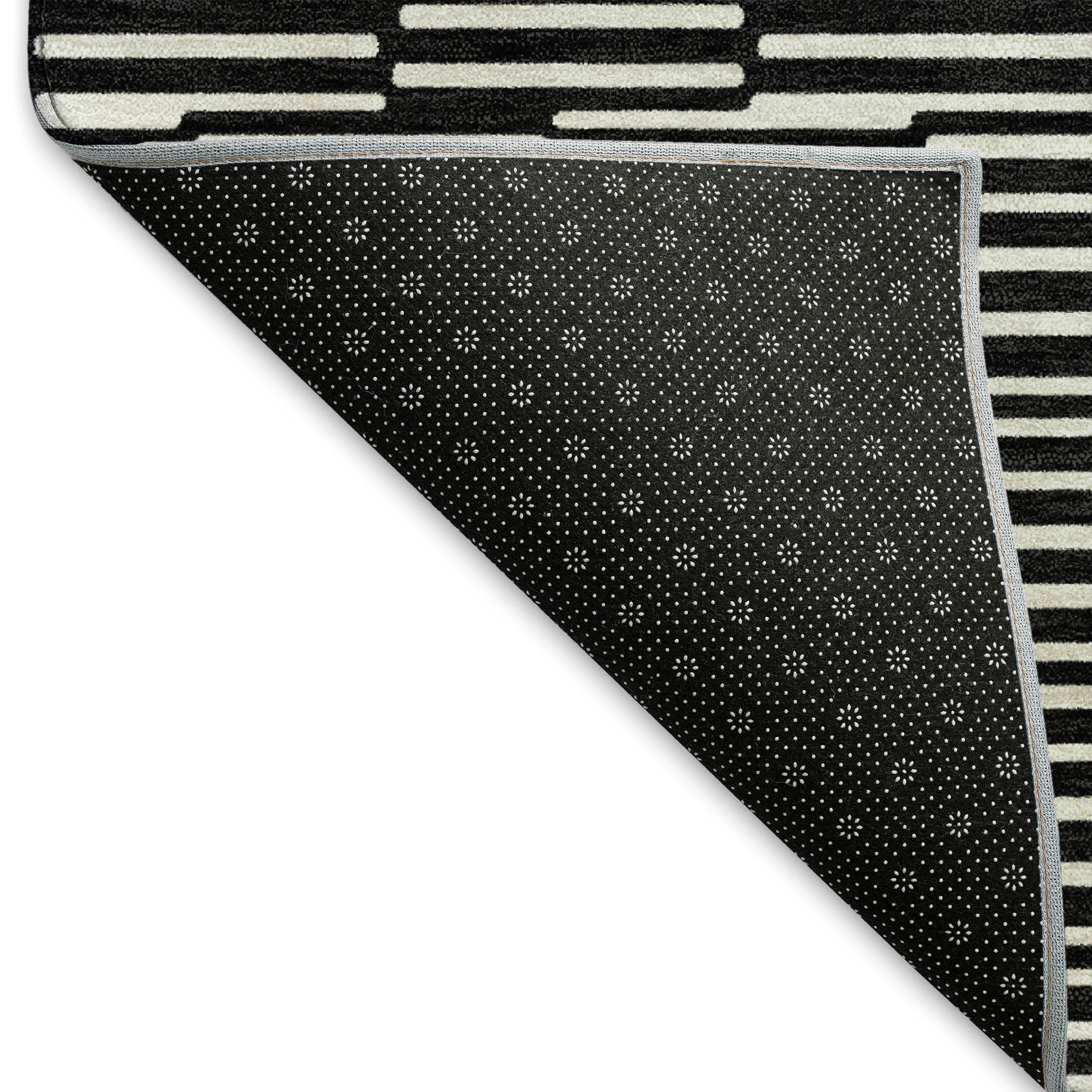 Vienna Machine Washable Transitional Black Rug 1'8" x 2'6" #shape_Rectangle