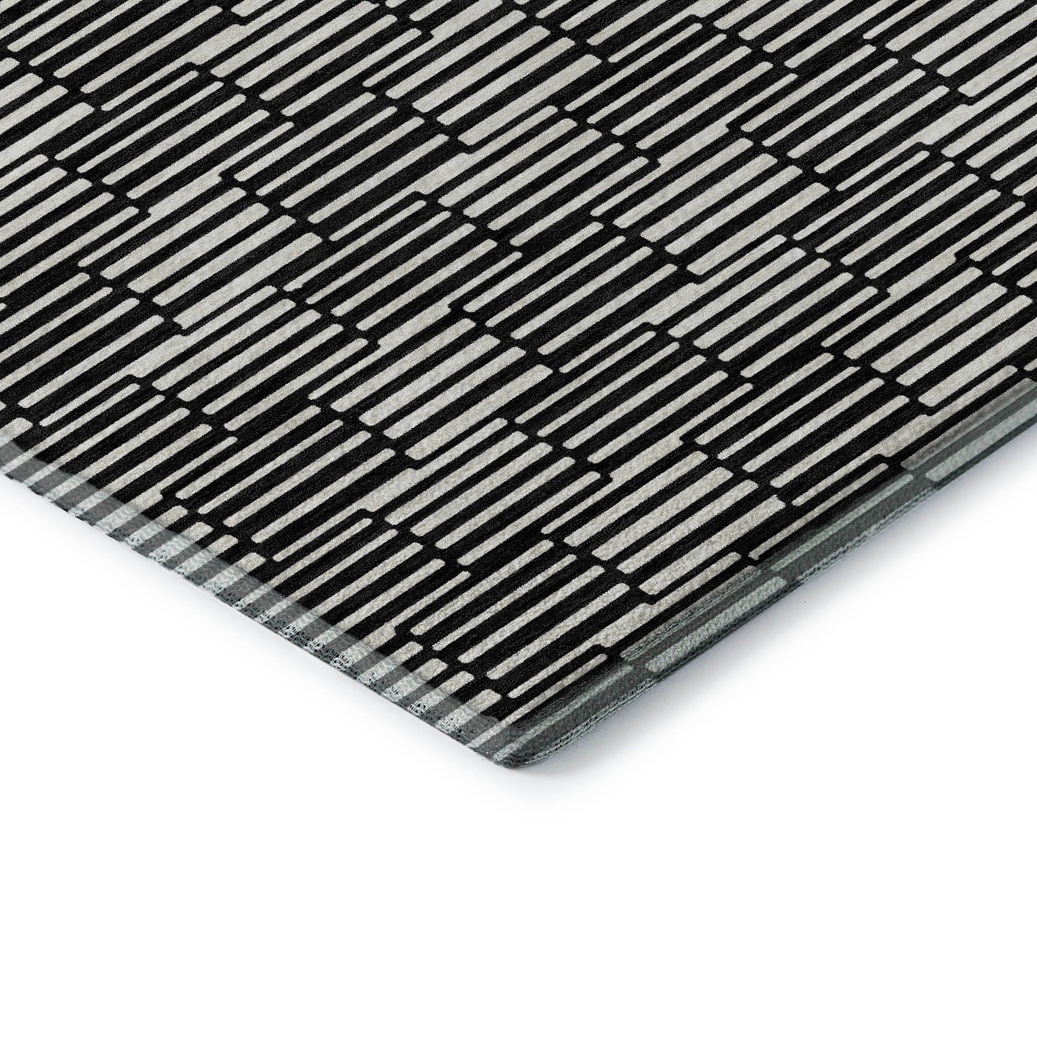Vienna Machine Washable Transitional Black Rug 1'8" x 2'6" #shape_Rectangle