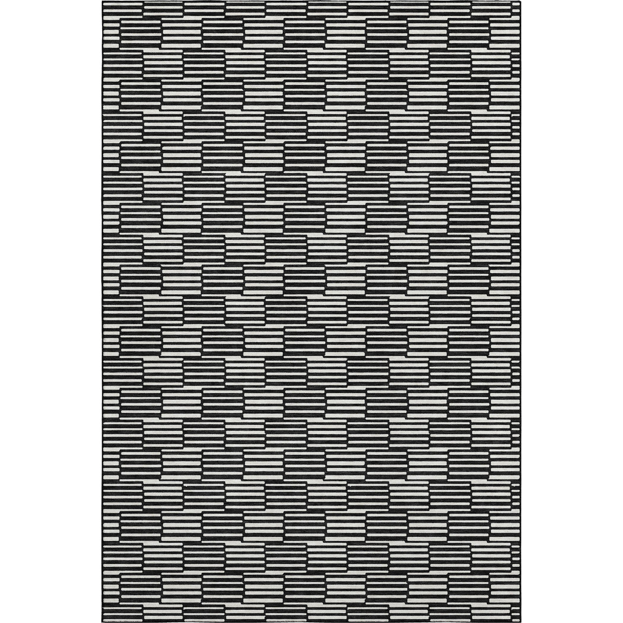 Vienna Machine Washable Transitional Black Rug 2'6" x 3'10" #shape_Rectangle