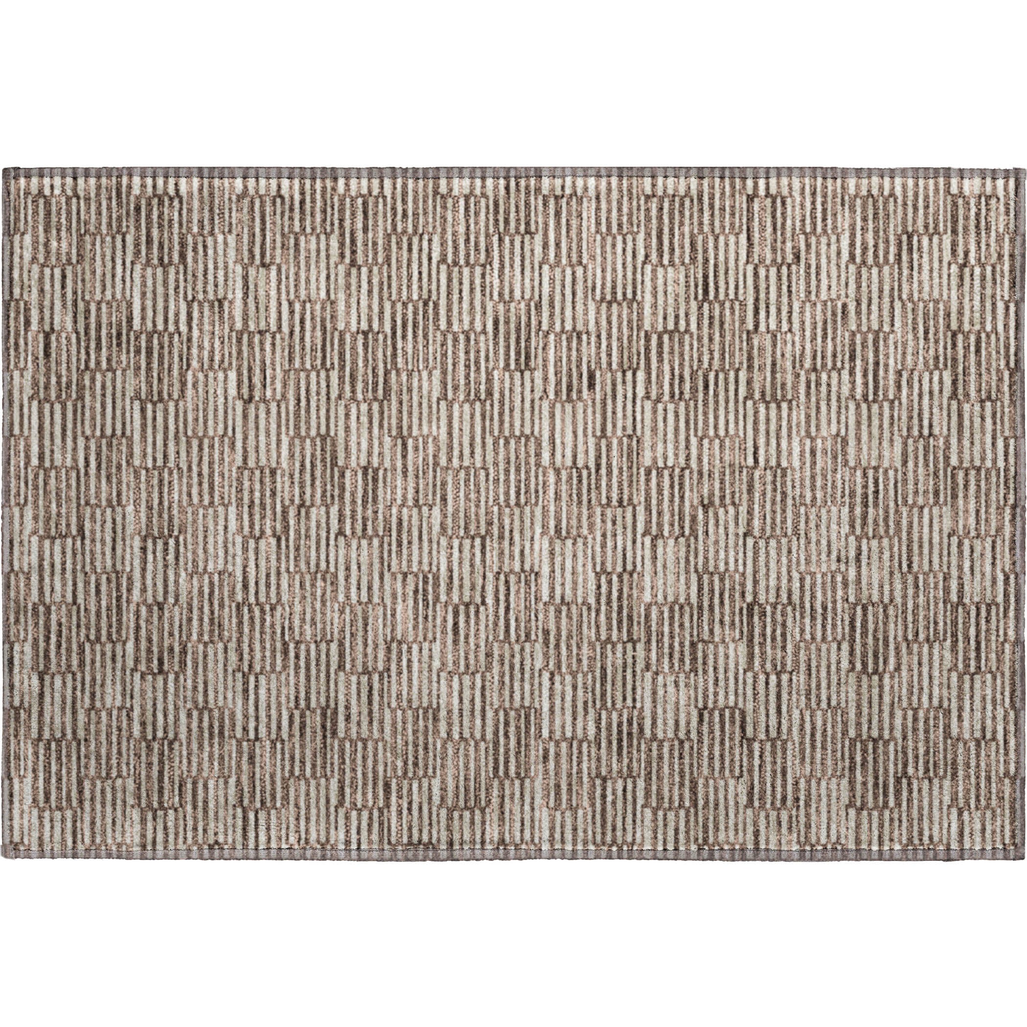 Vienna Machine Washable Transitional Brown Rug 1'8" x 2'6" #shape_Rectangle