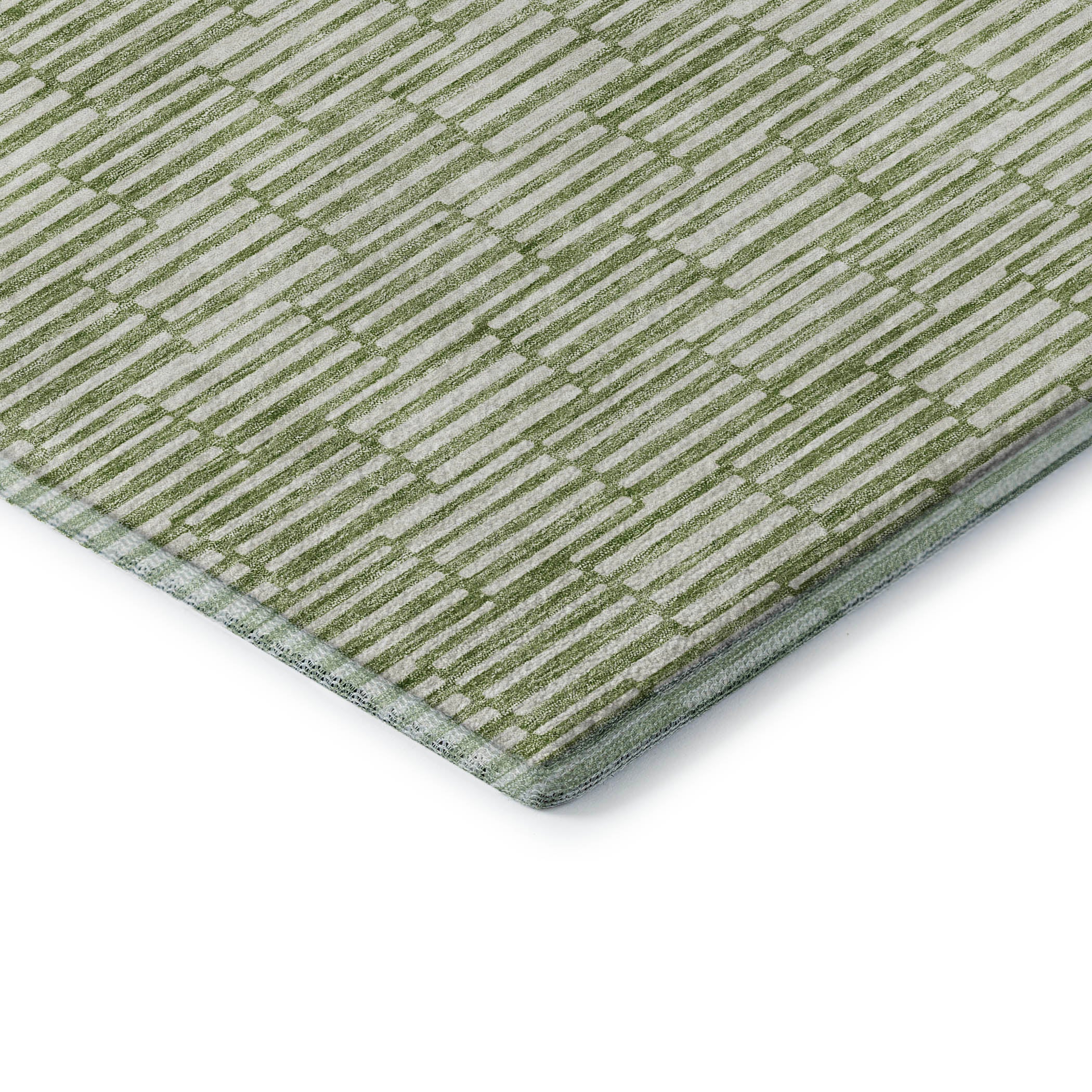 Vienna Machine Washable Transitional Green Rug 1'8" x 2'6" #shape_Rectangle