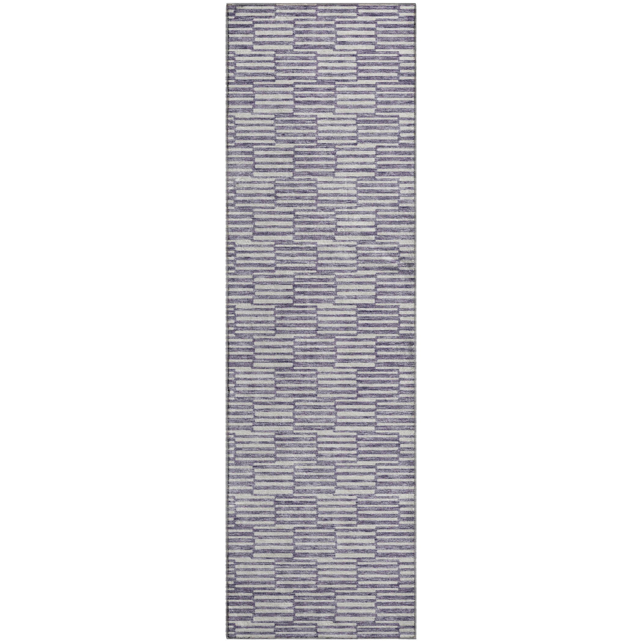 Vienna Machine Washable Transitional Lilac Purple Rug 2'3" x 7'6" #shape_Runner