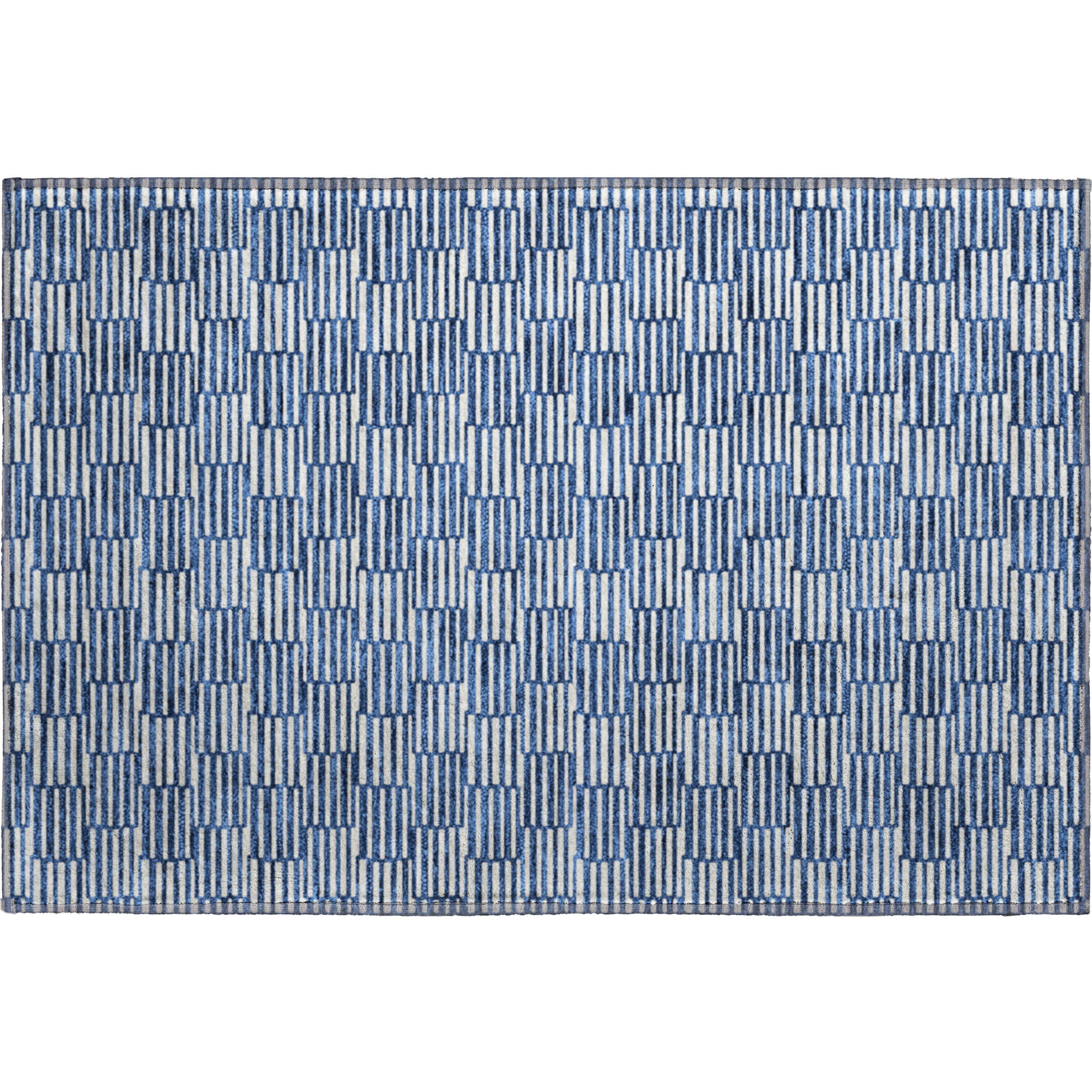 Vienna Machine Washable Transitional Navy Blue Rug 1'8" x 2'6" #shape_Rectangle