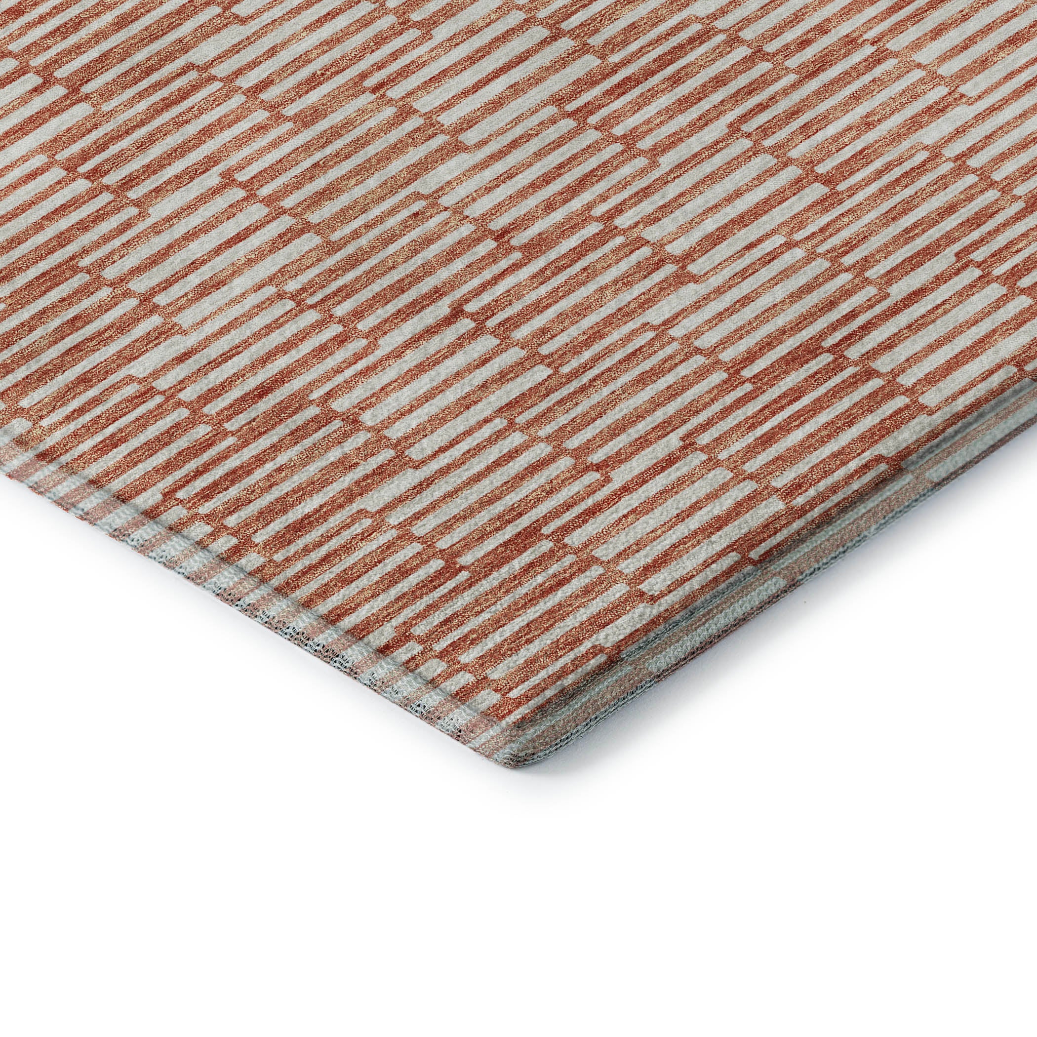 Vienna Machine Washable Transitional Salmon Orange Rug 1'8" x 2'6" #shape_Rectangle