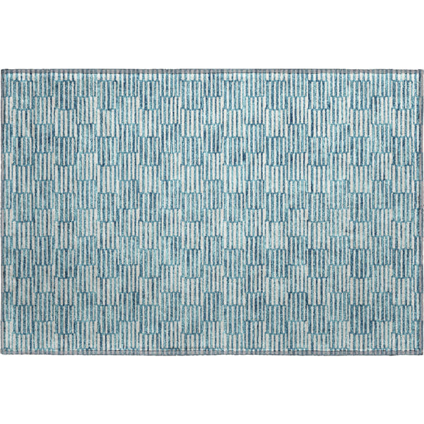 Vienna Machine Washable Transitional Teal Rug 1'8" x 2'6"