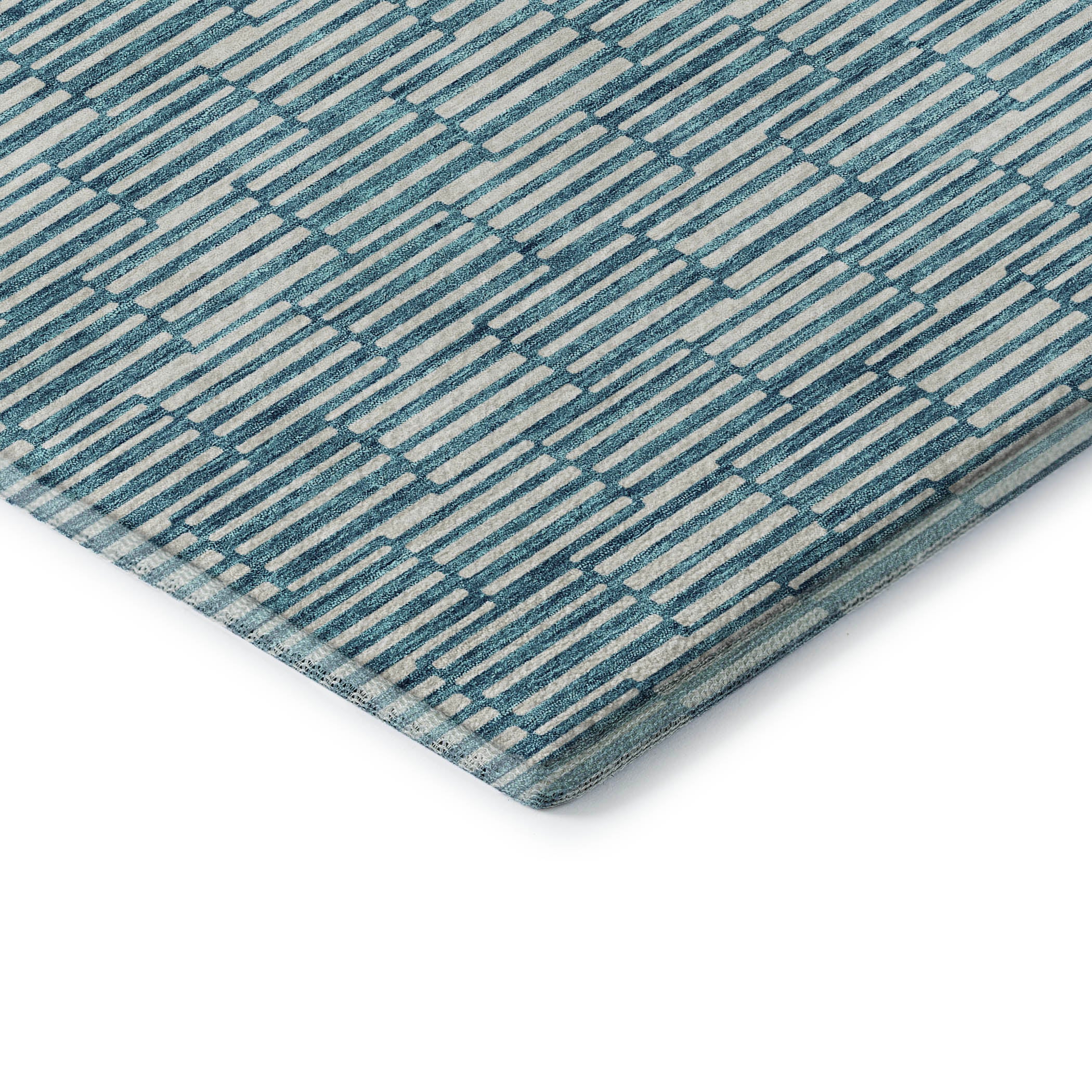Vienna Machine Washable Transitional Teal Rug 1'8" x 2'6" #shape_Rectangle