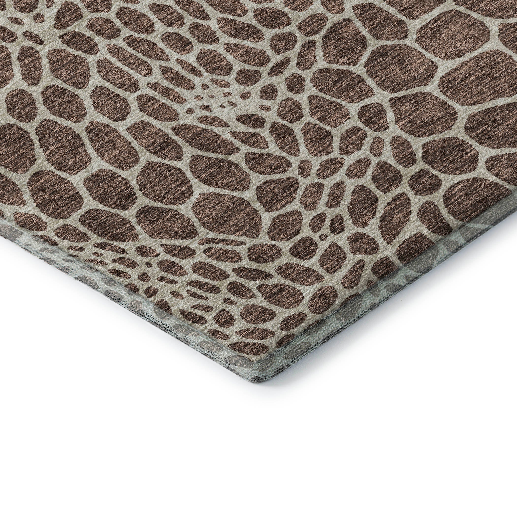 Rome Machine Washable Transitional Brown Rug 1'8" x 2'6" #shape_Rectangle