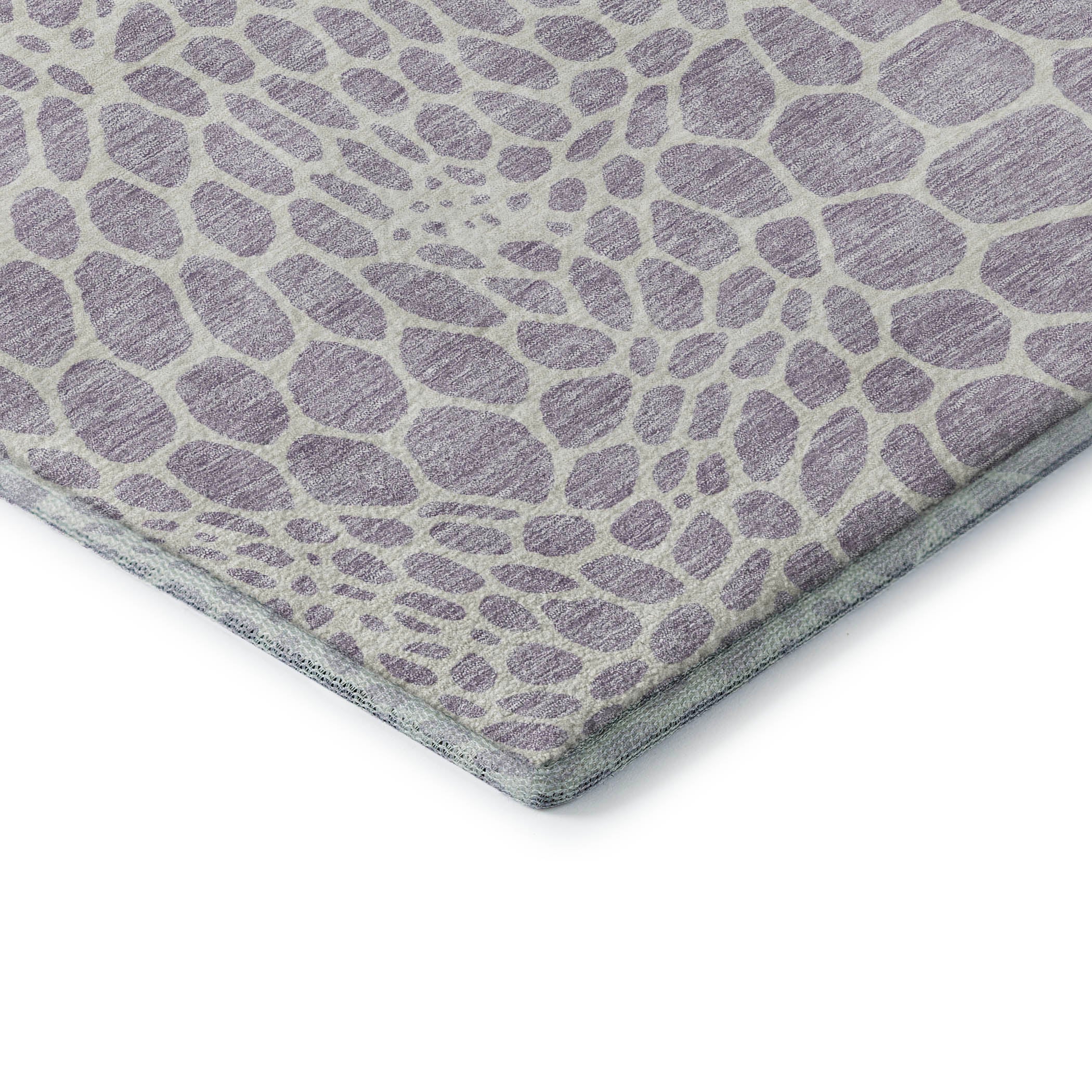 Rome Machine Washable Transitional Lilac Purple Rug 1'8" x 2'6" #shape_Rectangle