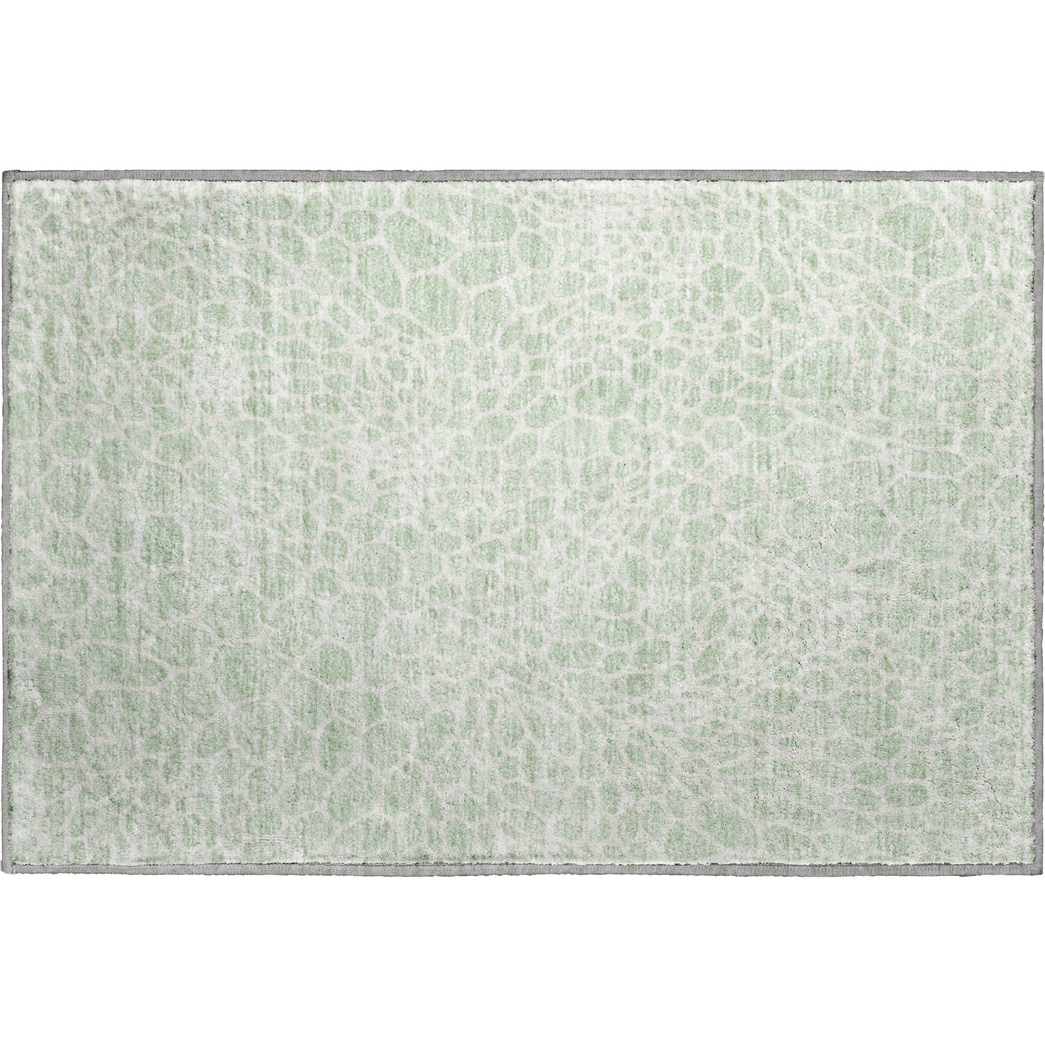 Rome Machine Washable Transitional Mint Green Rug 1'8" x 2'6" #shape_Rectangle