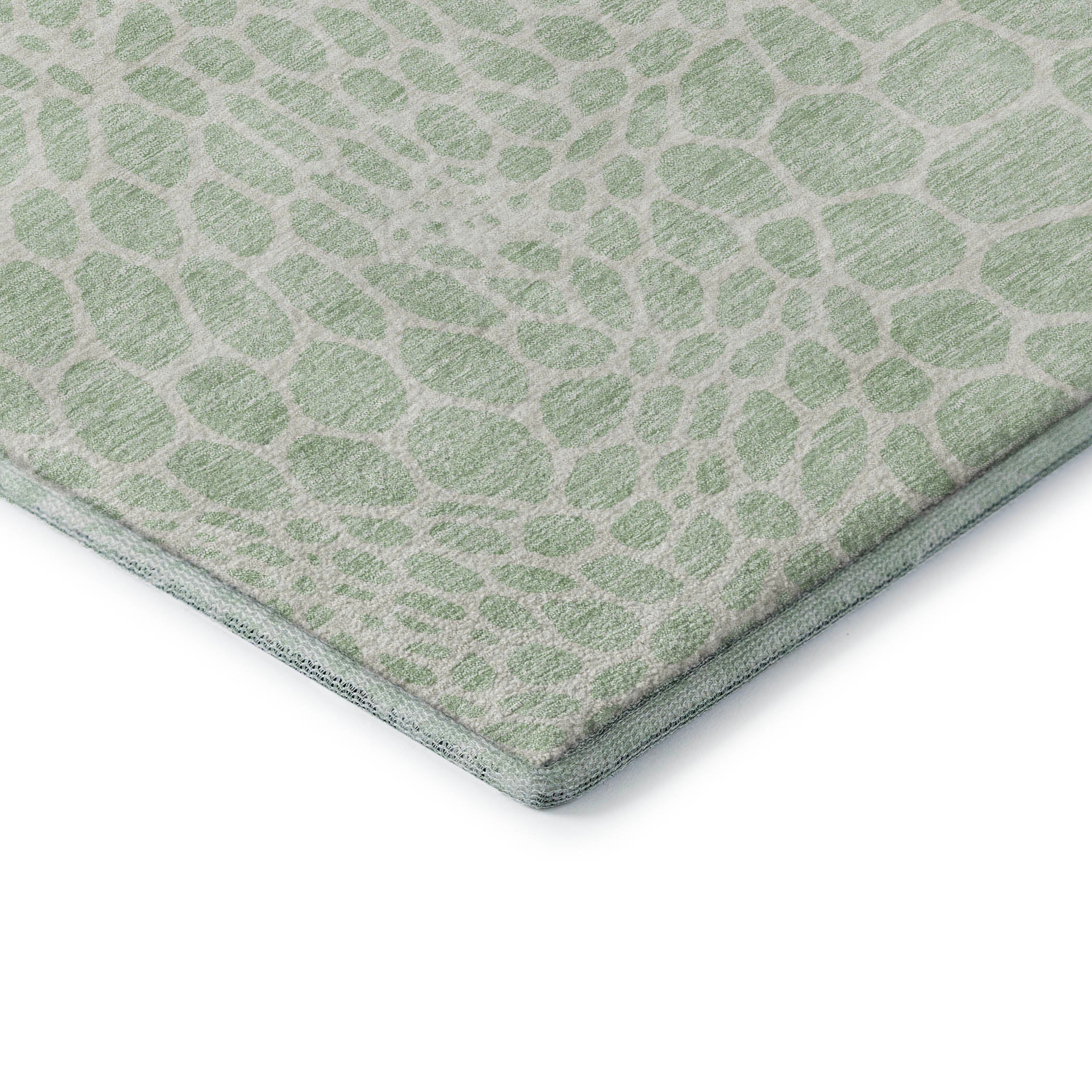 Rome Machine Washable Transitional Mint Green Rug 1'8" x 2'6" #shape_Rectangle