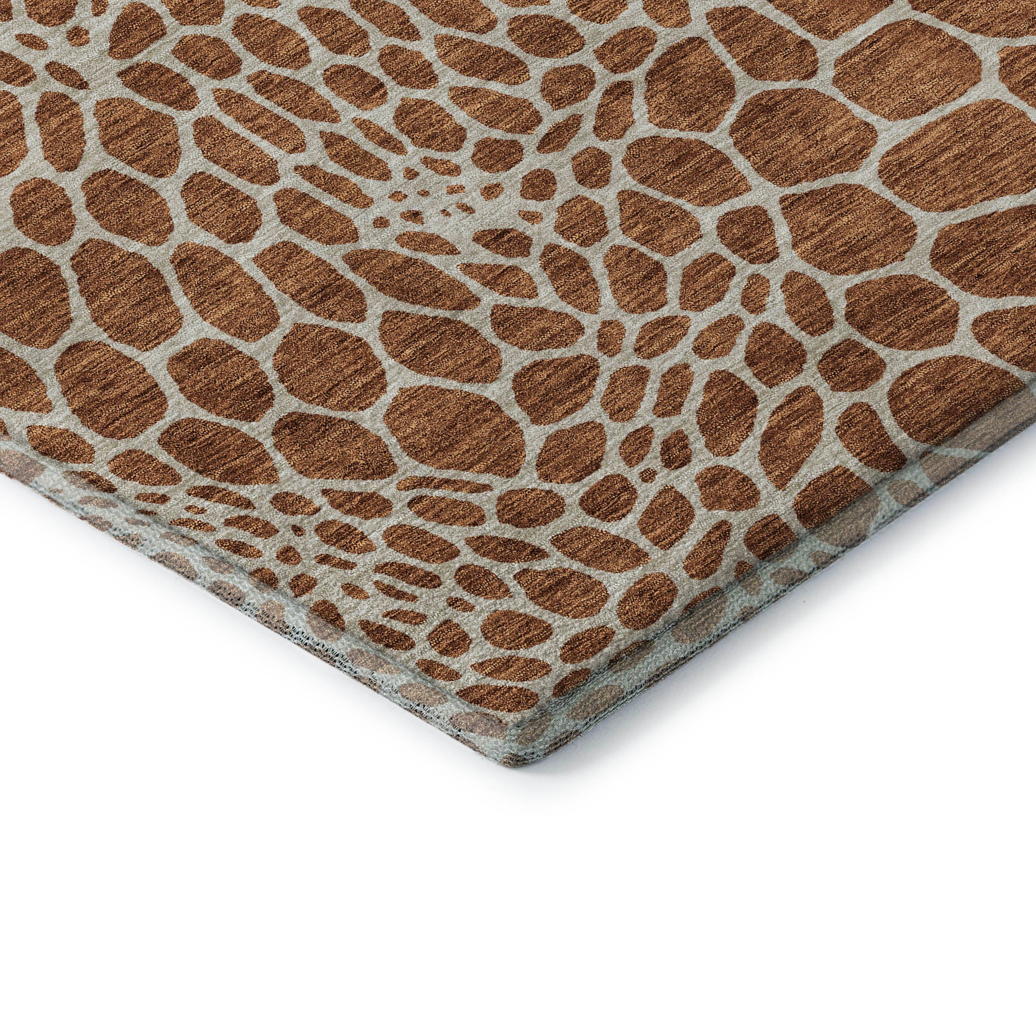 Rome Machine Washable Transitional Paprika Orange Rug 1'8" x 2'6" #shape_Rectangle