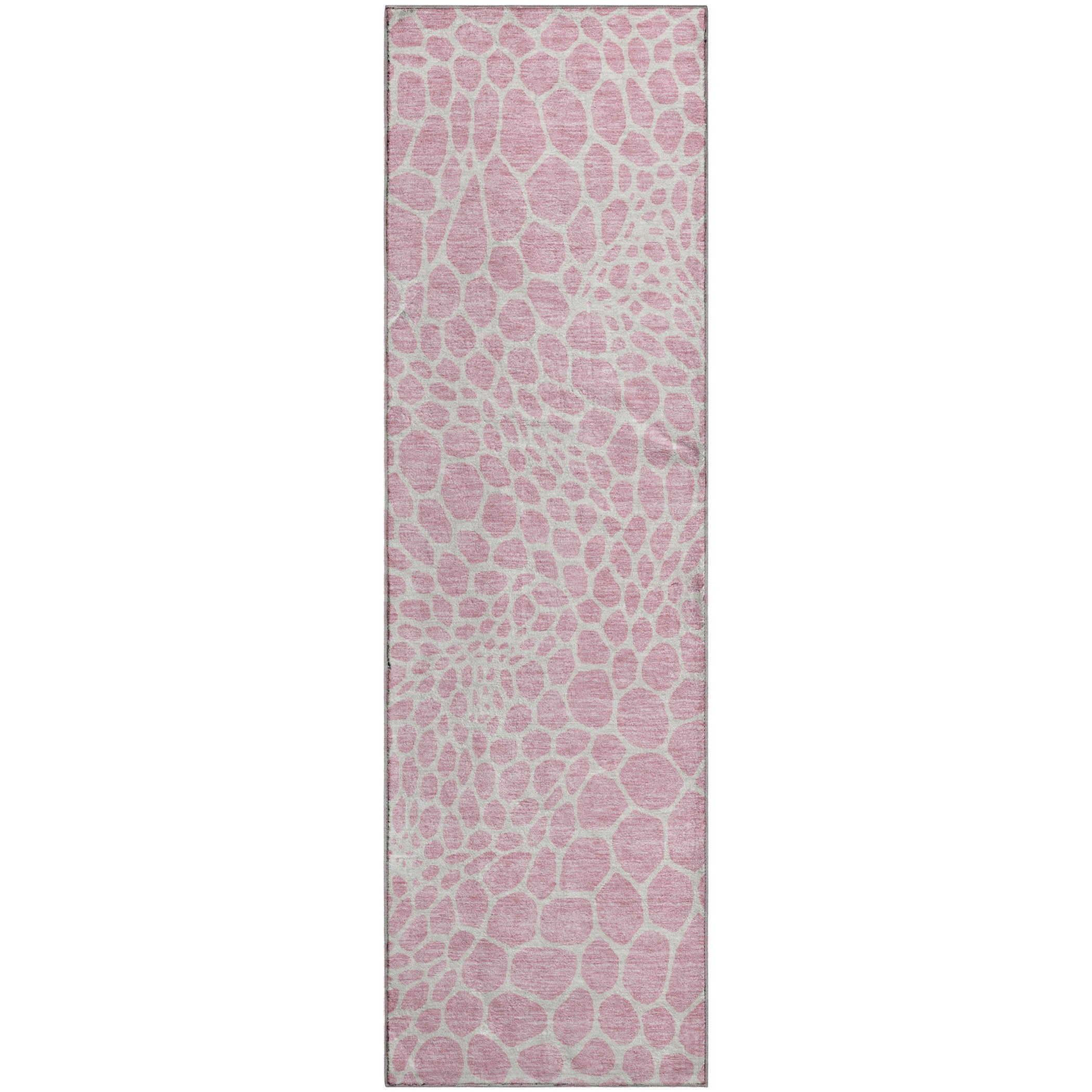 Rome Machine Washable Transitional Pink Rug 2'3" x 7'6" #shape_Runner