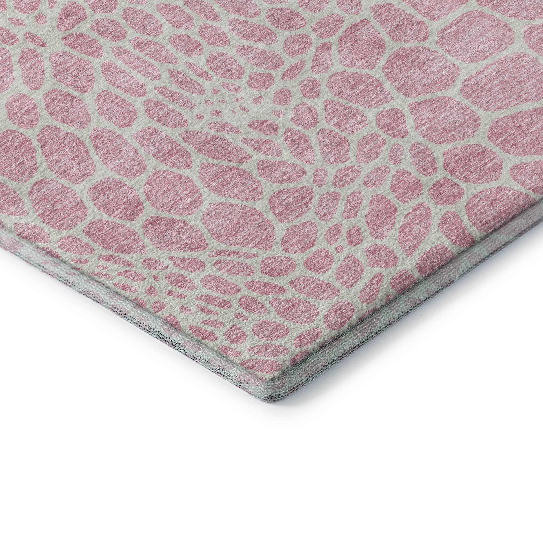 Rome Machine Washable Transitional Pink Rug 1'8" x 2'6" #shape_Rectangle
