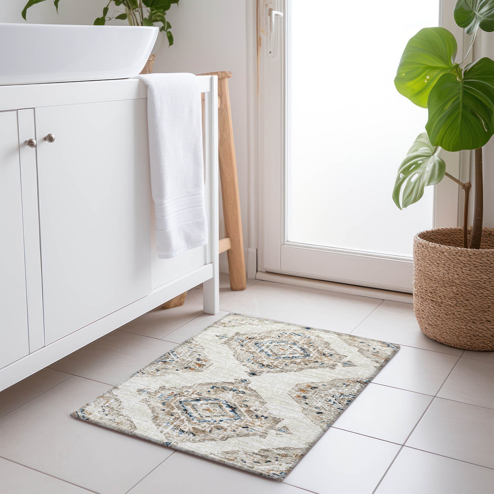 Bogota Machine Washable Traditional Linen Multi Rug 1'8" x 2'6" #shape_Rectangle