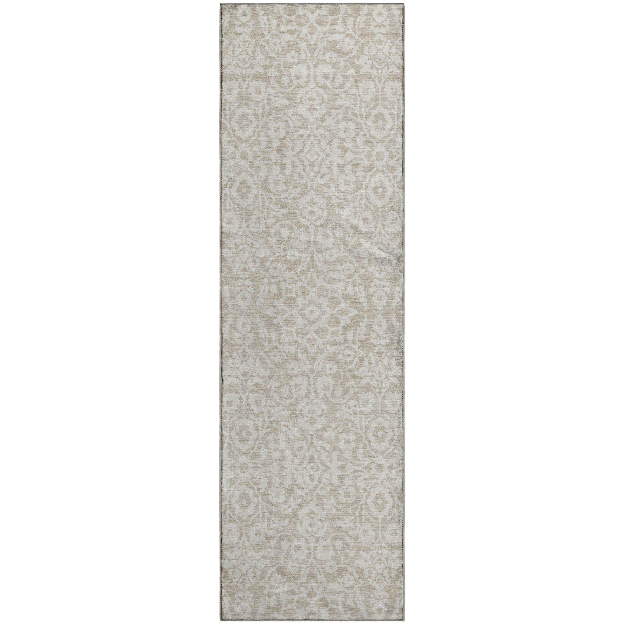 Sintra Machine Washable Traditional Beige Brown Rug 2'3" x 7'6" #shape_Runner