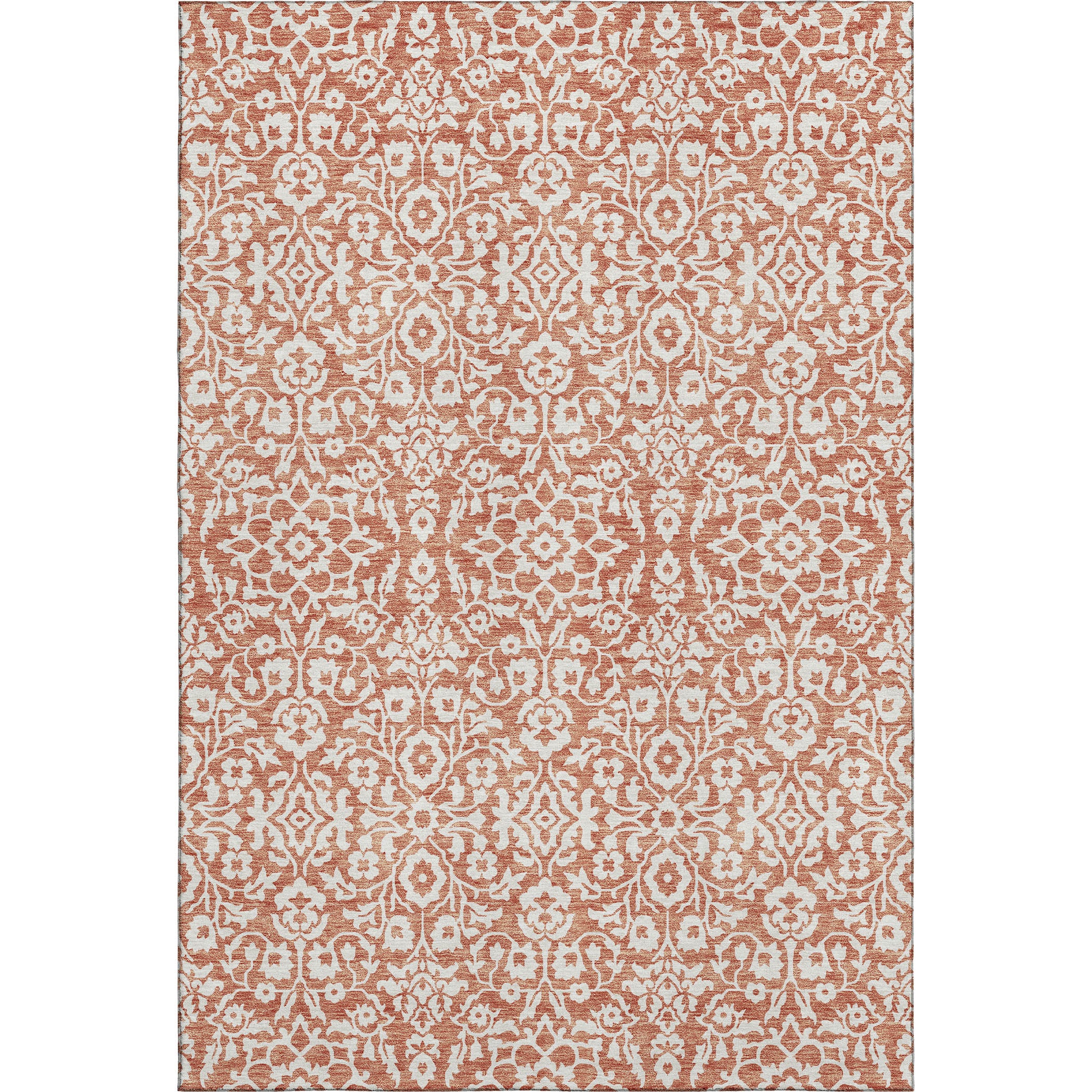 Sintra Machine Washable Traditional Coral Orange Rug 2'6" x 3'10" #shape_Rectangle