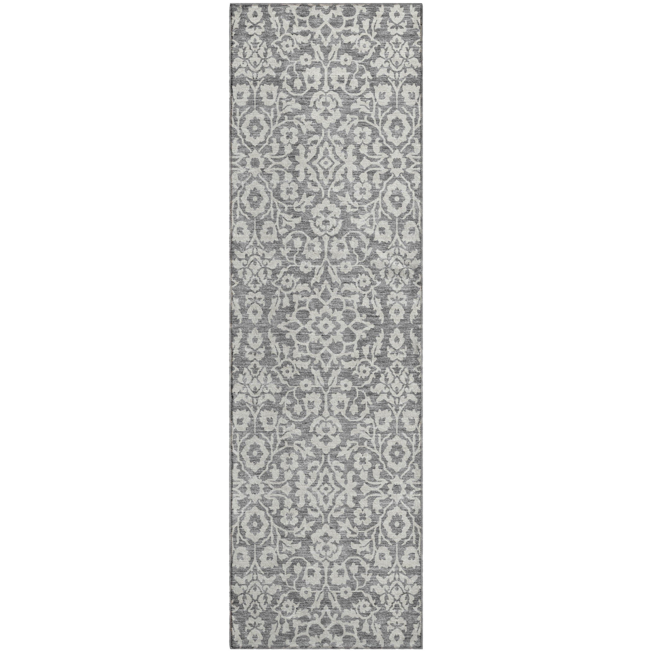 Sintra Machine Washable Traditional Gray Rug 2'3" x 7'6" #shape_Runner