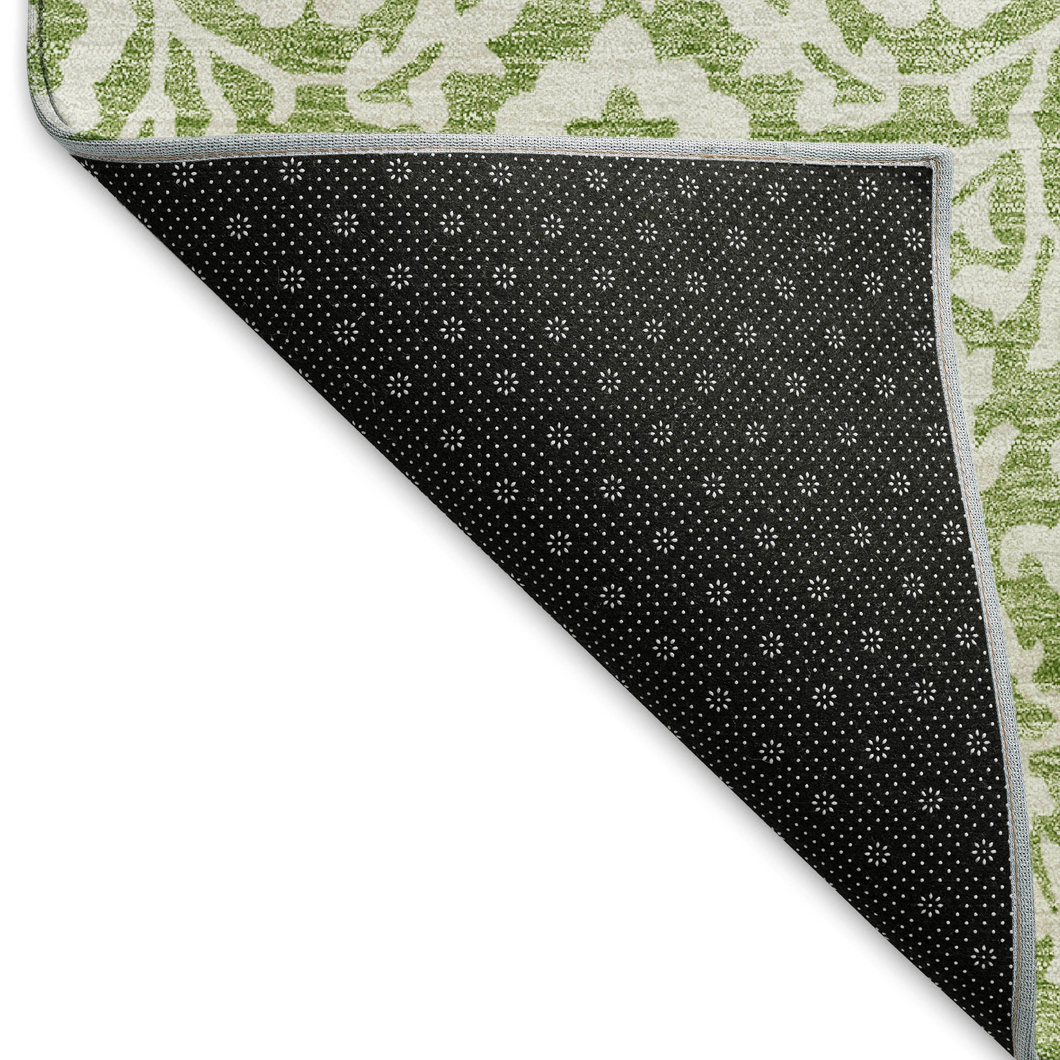 Sintra Machine Washable Traditional Green Rug 1'8" x 2'6" #shape_Rectangle