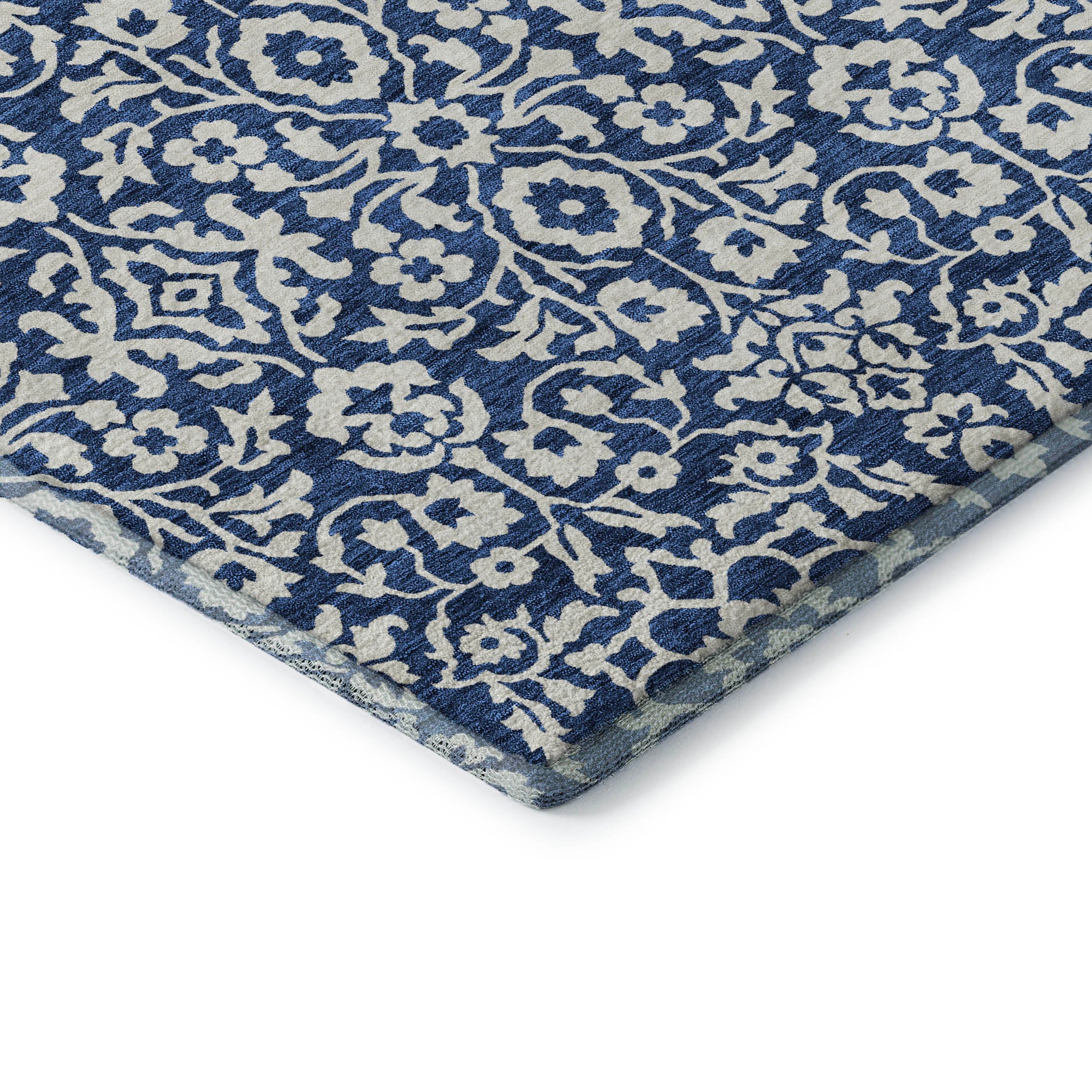 Sintra Machine Washable Traditional Navy Blue Rug 1'8" x 2'6" #shape_Rectangle
