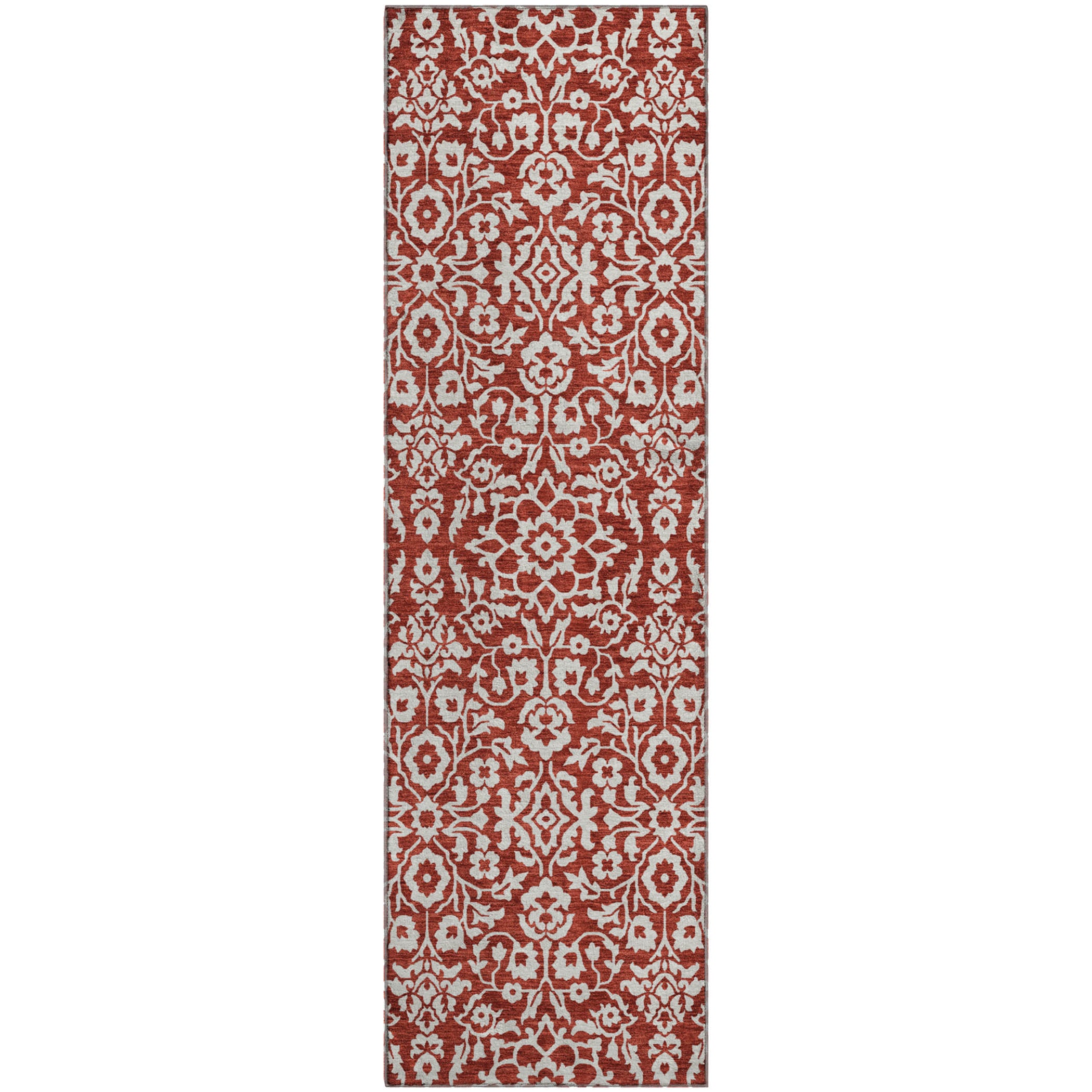 Sintra Machine Washable Traditional Red Rug 2'3" x 7'6" #shape_Runner