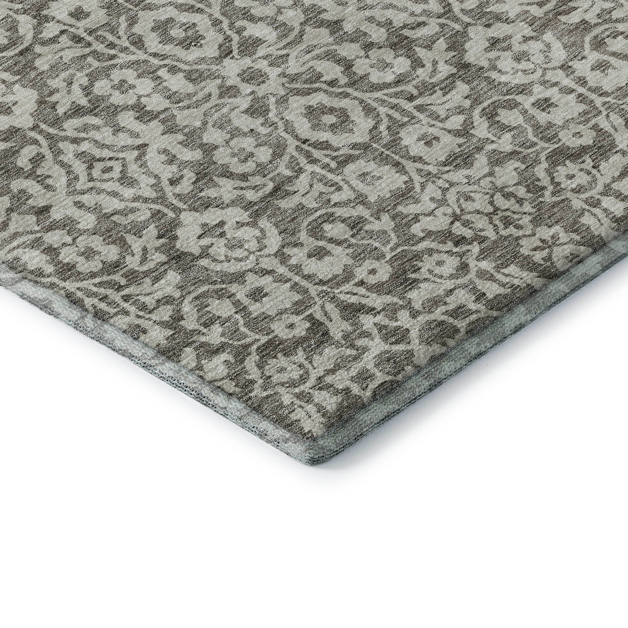 Sintra Machine Washable Traditional Taupe Brown Rug 1'8" x 2'6" #shape_Rectangle