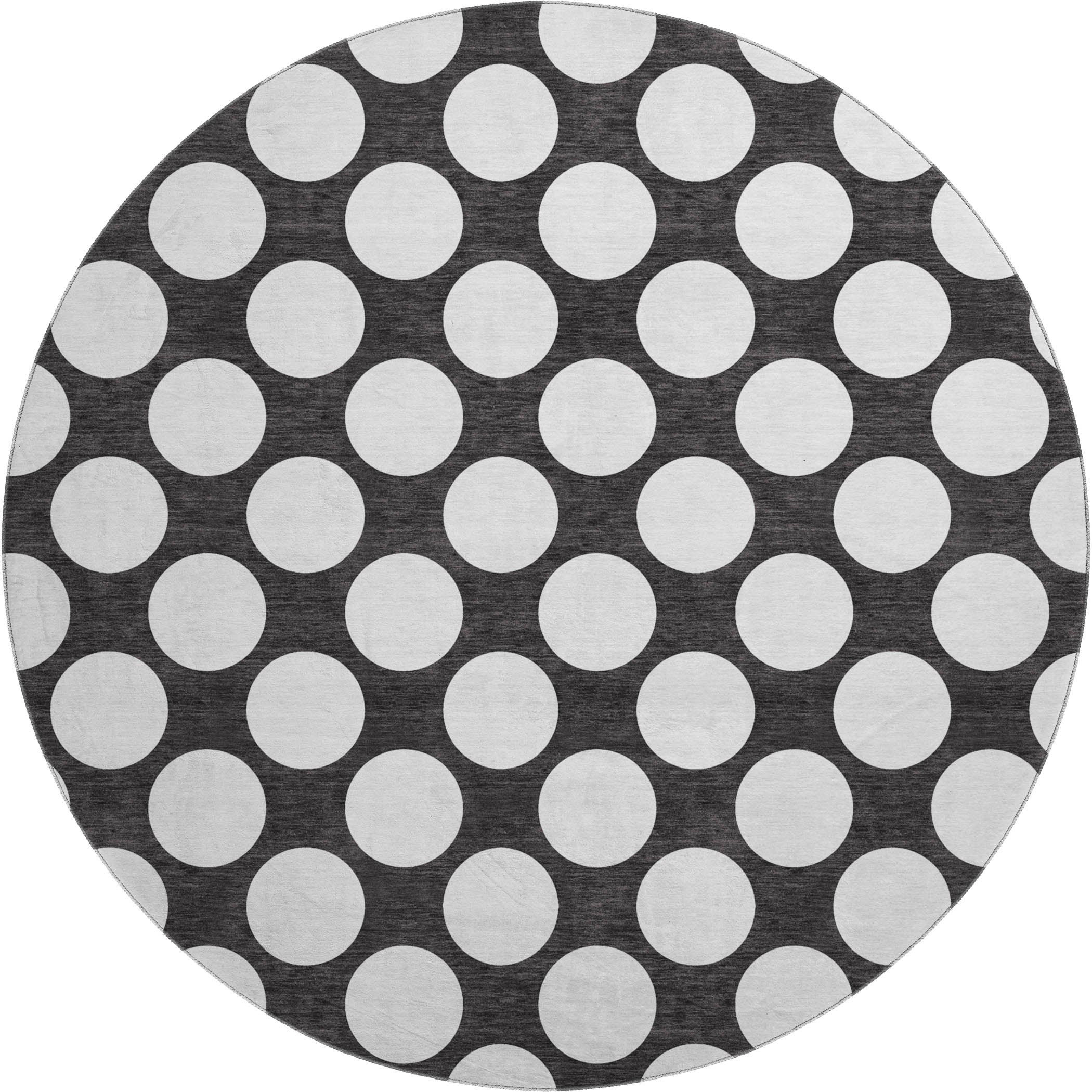 Zanzibar Machine Washable Transitional Black Rug 8' x 8' #shape_Round