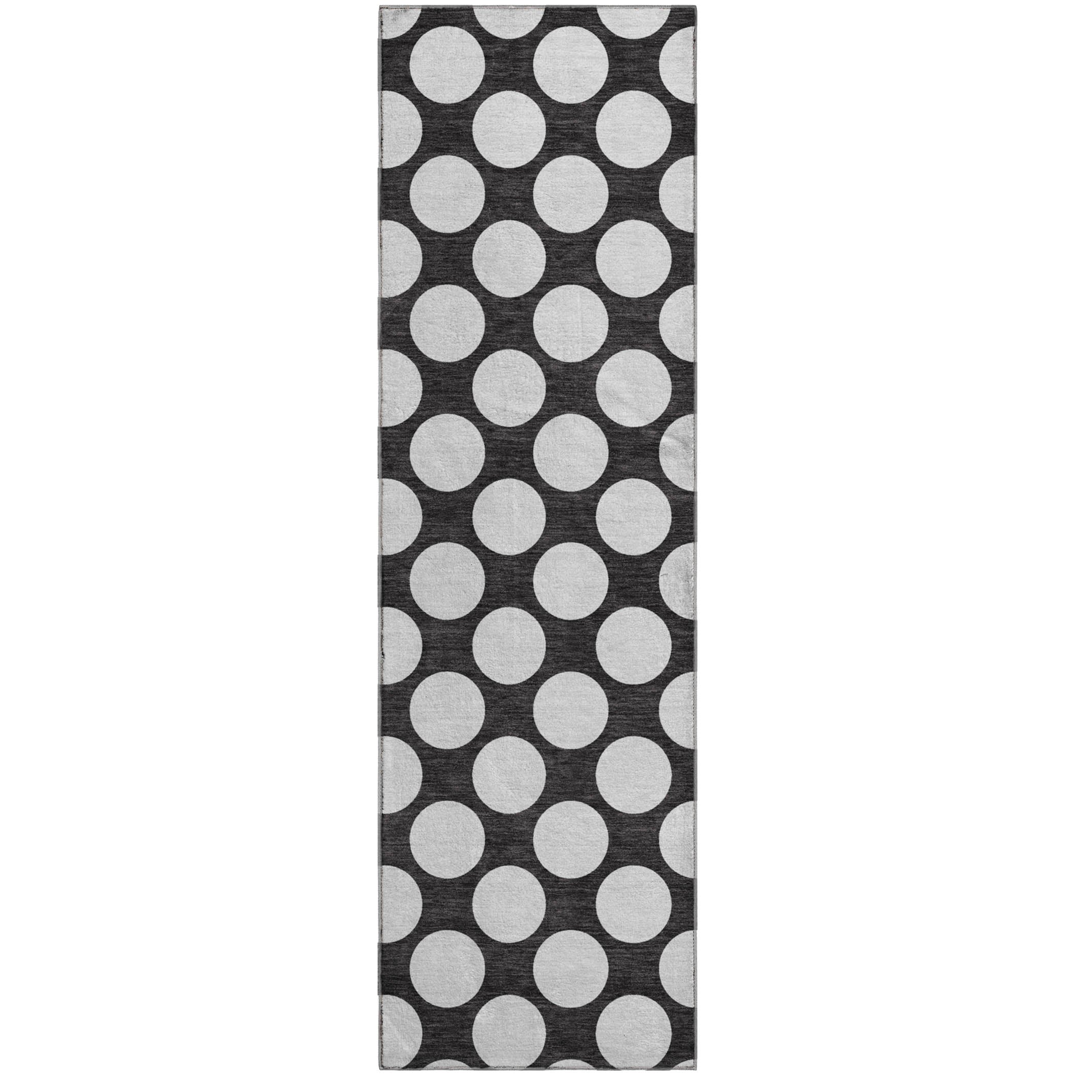 Zanzibar Machine Washable Transitional Black Rug 2'3" x 7'6" #shape_Runner