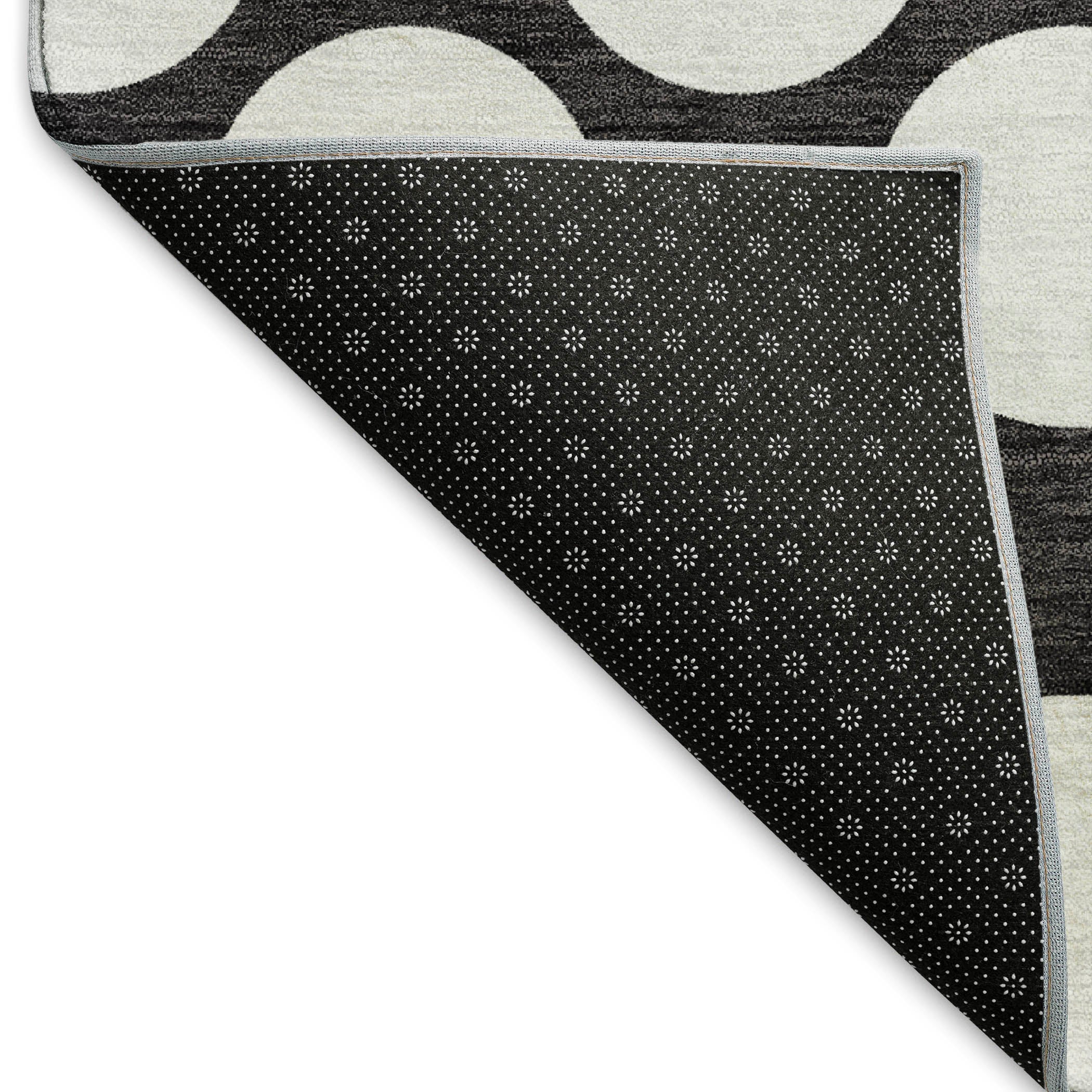 Zanzibar Machine Washable Transitional Black Rug 1'8" x 2'6" #shape_Rectangle