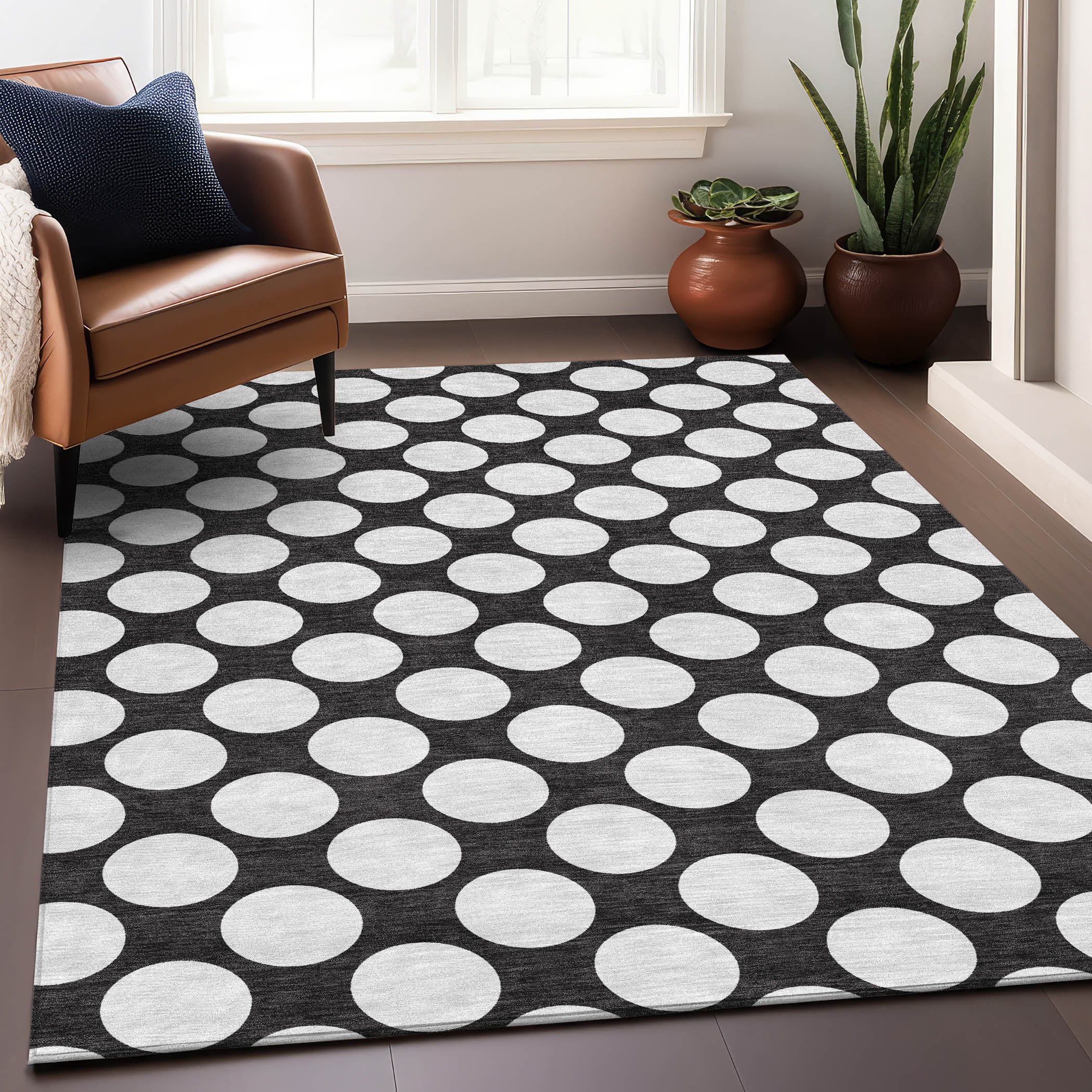 Zanzibar Machine Washable Transitional Black Rug 2'6" x 3'10" #shape_Rectangle