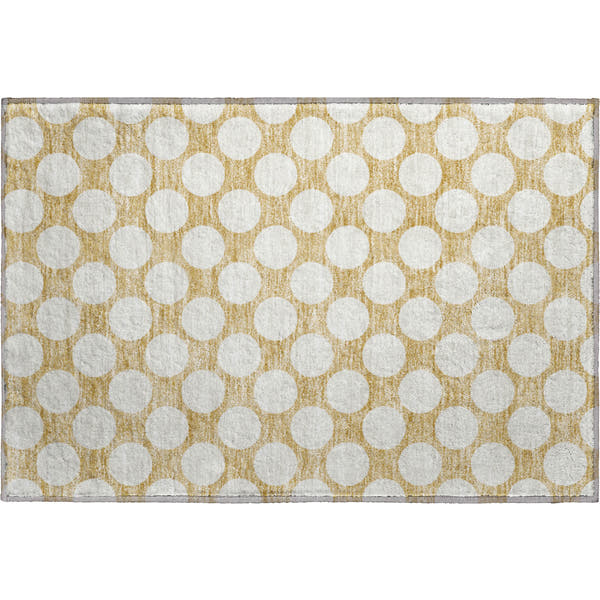 Zanzibar Machine Washable Transitional Gold Rug 1'8" x 2'6"