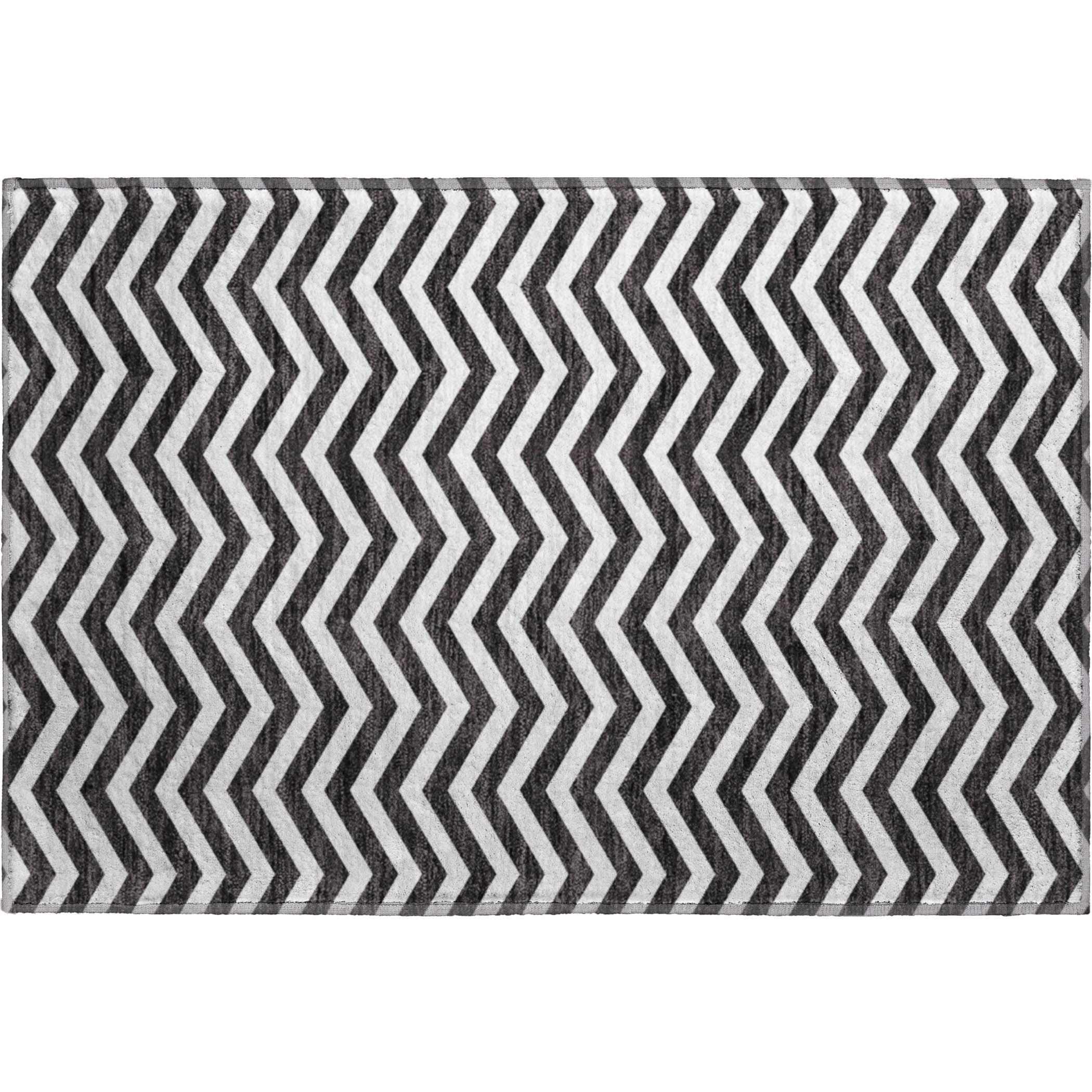 Sarajevo Machine Washable Transitional Black Rug 1'8" x 2'6" #shape_Rectangle