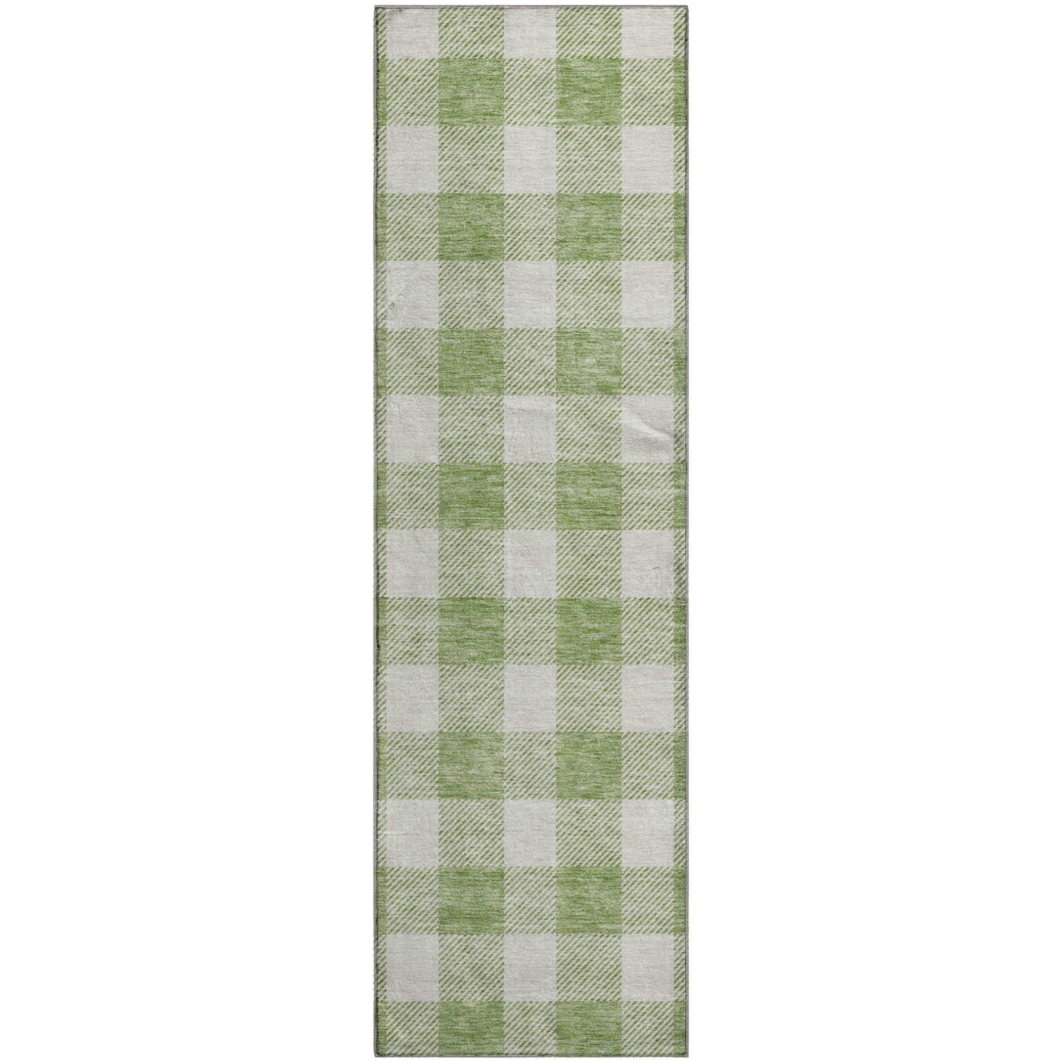 Kyoto Machine Washable Transitional Aloe Green Rug 2'3" x 7'6" #shape_Runner