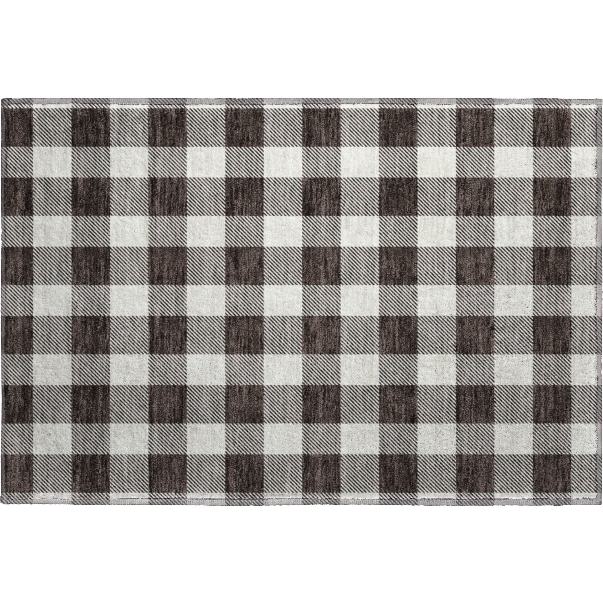 Kyoto Machine Washable Transitional Black Rug 1'8" x 2'6" #shape_Rectangle