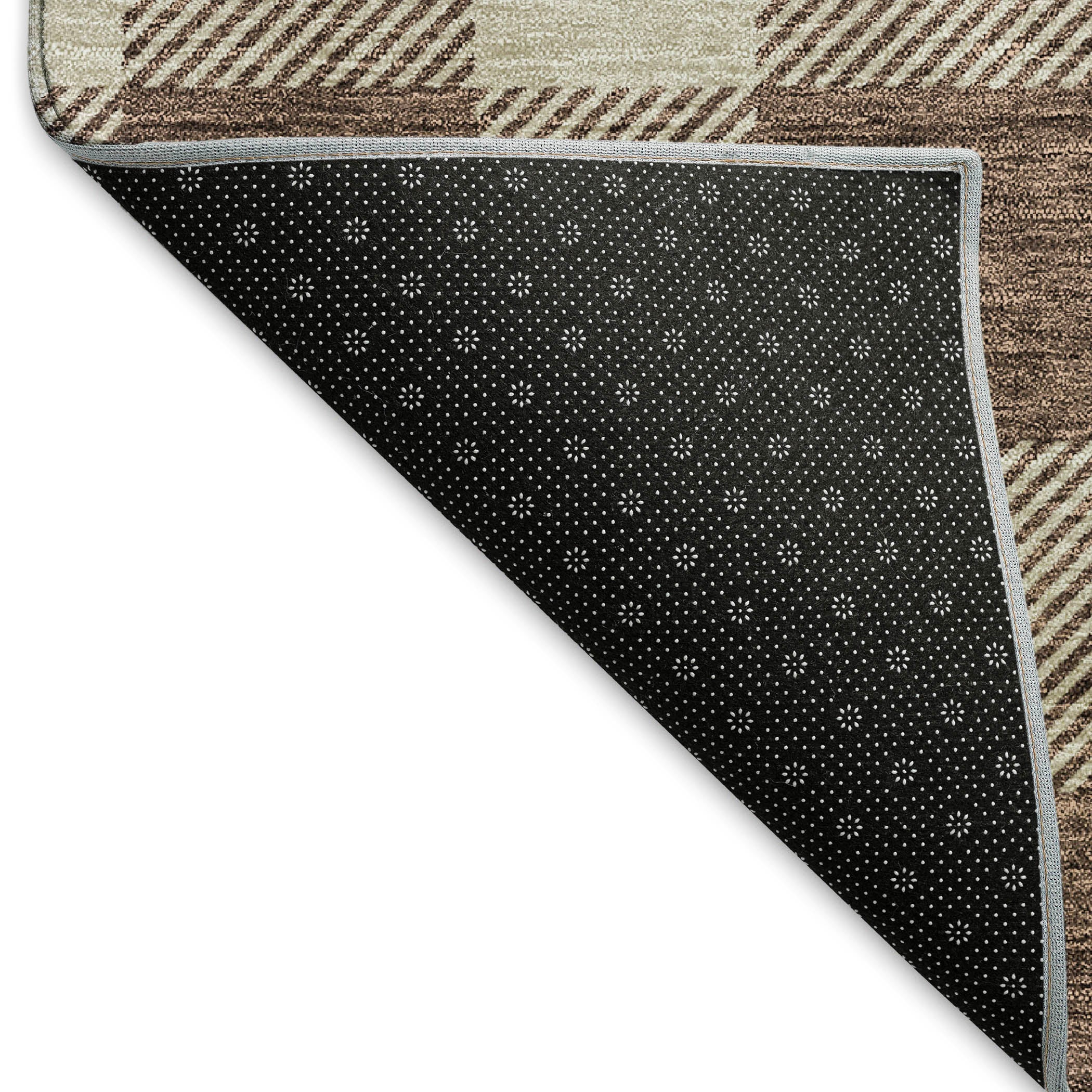 Kyoto Machine Washable Transitional Brown Rug 1'8" x 2'6" #shape_Rectangle